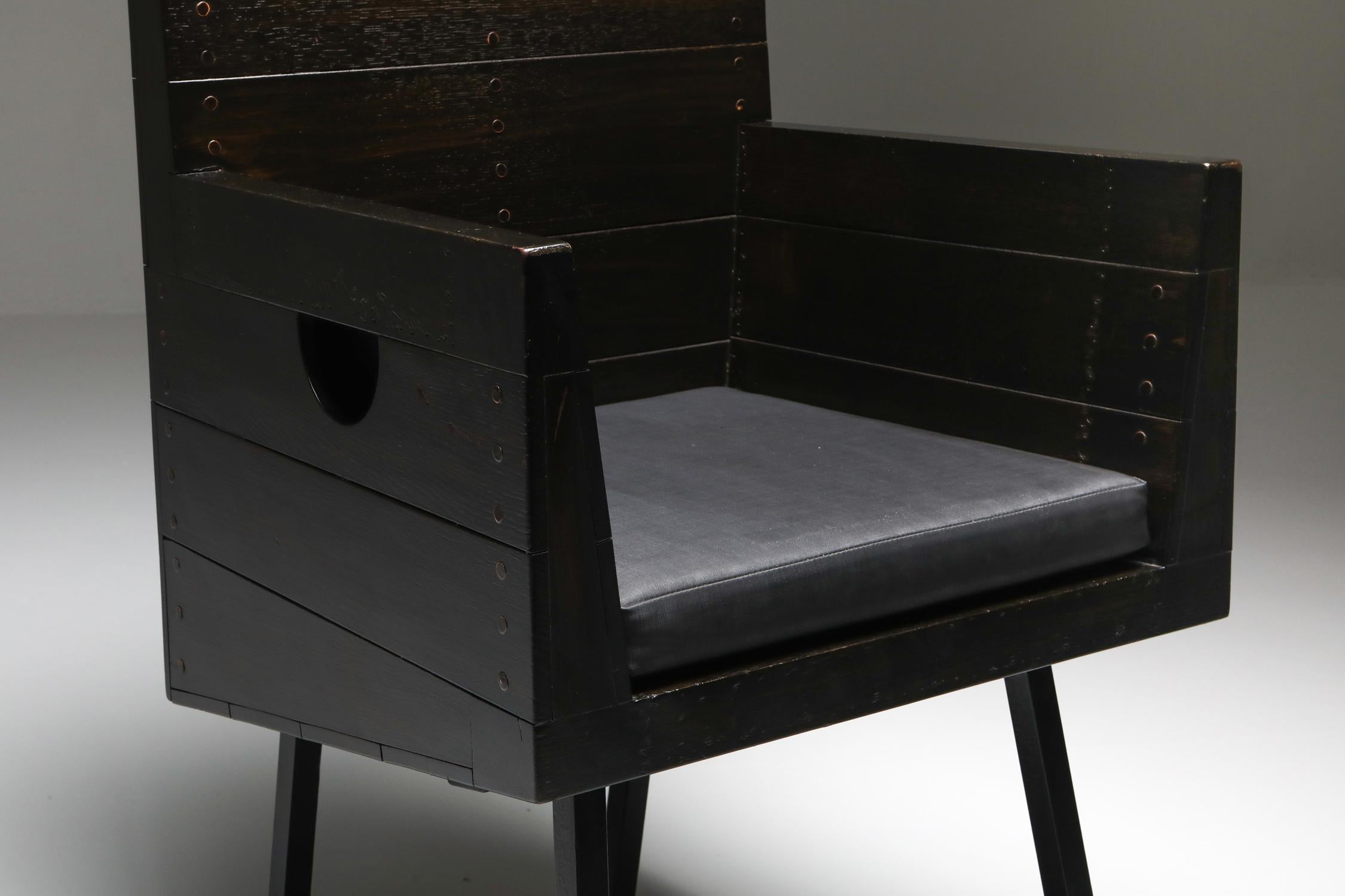 Modernistischer Sessel der Moderne von Dom Hans van der Laan, Niederlande, 1960er Jahre (Kupfer) im Angebot