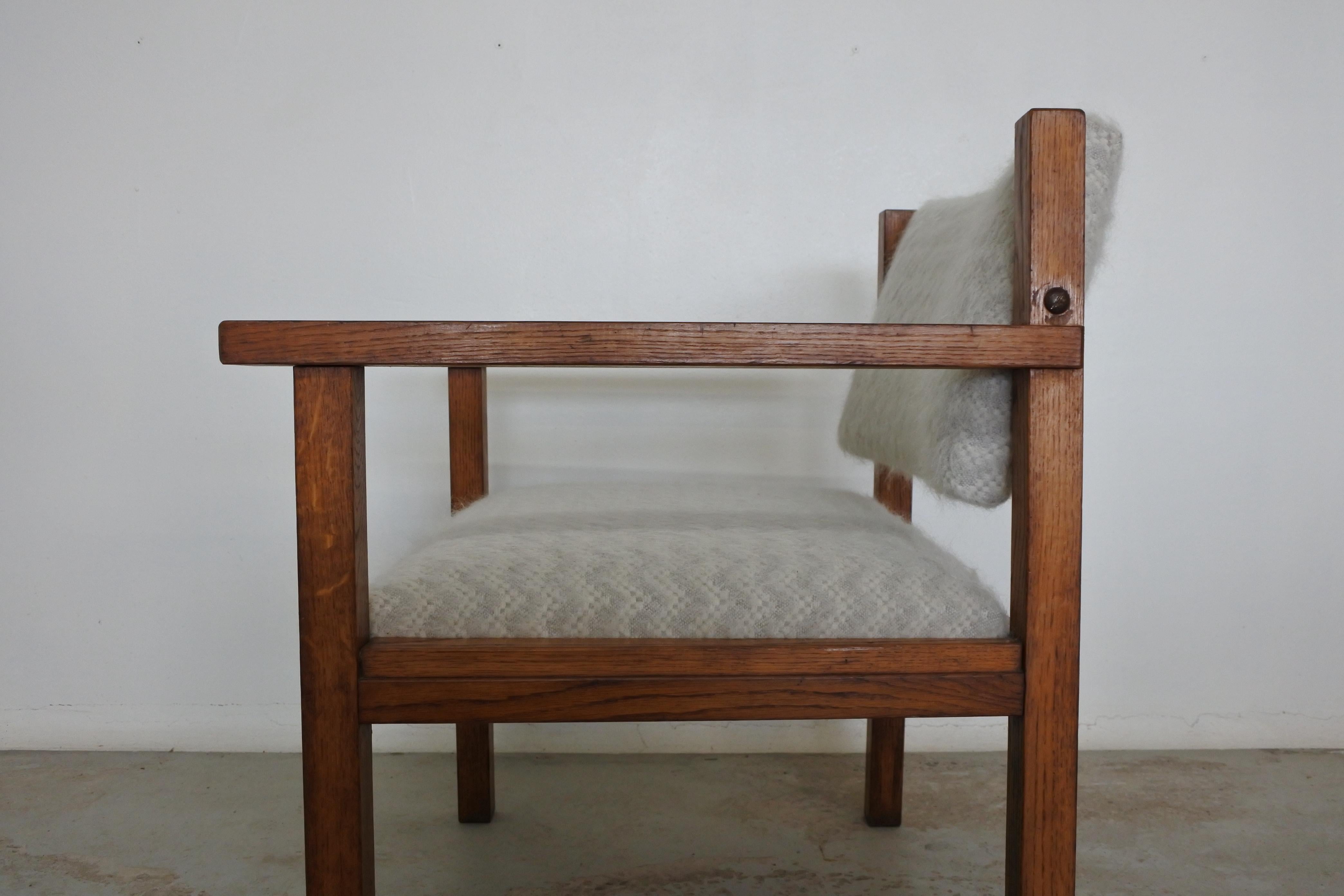 Modernist Armchair in Oak Wood, France, 1940s For Sale 5