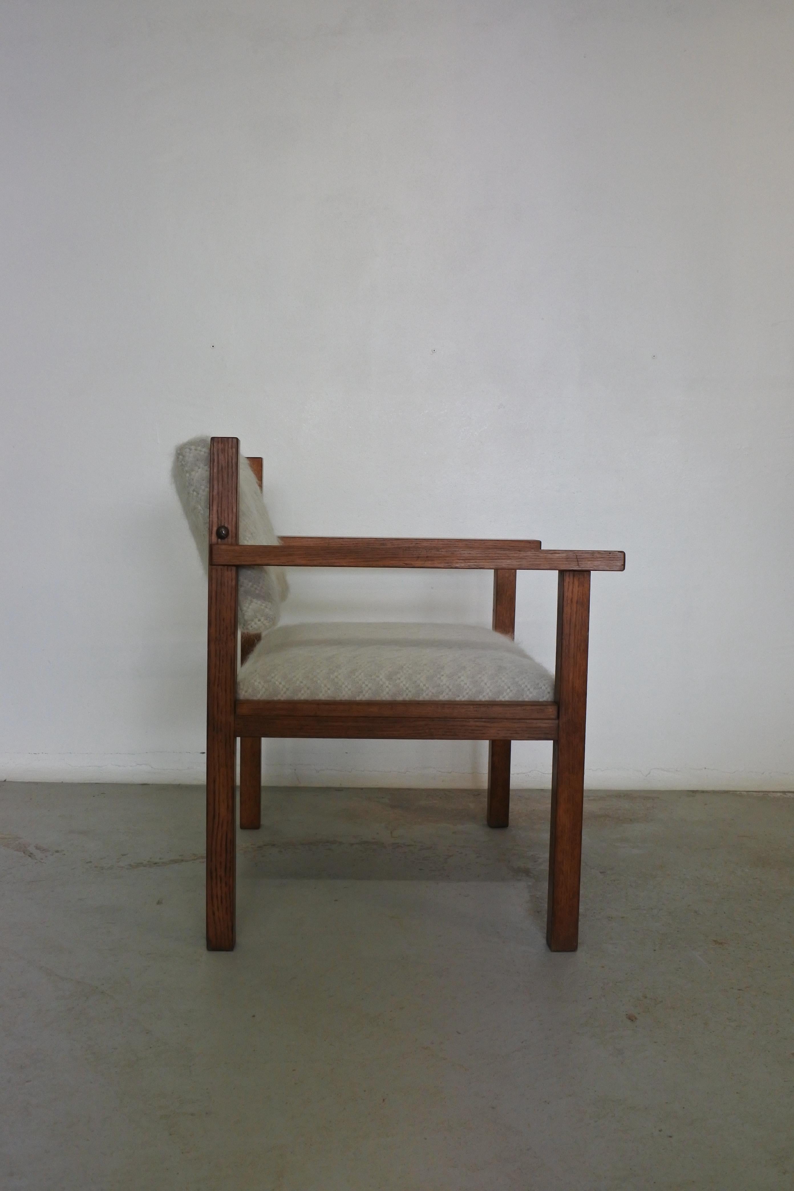 Modernist Armchair in Oak Wood, France, 1940s In Good Condition For Sale In La Teste De Buch, FR