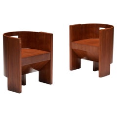 Modernist Armchairs in Walnut, Austria, 1930s