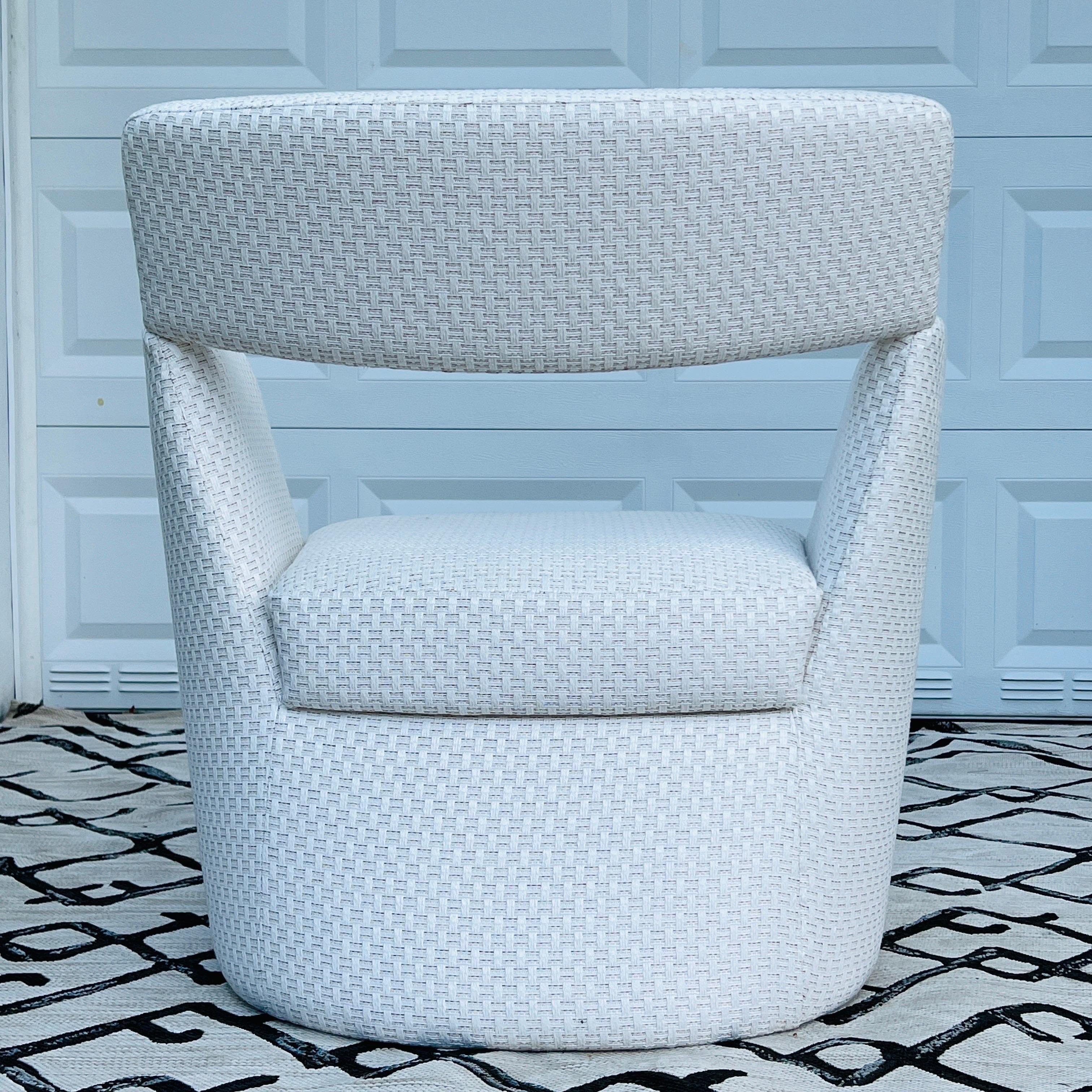 Textile Modernist Armchair in Woven Outdoor Fabric by Pierre Frey For Sale