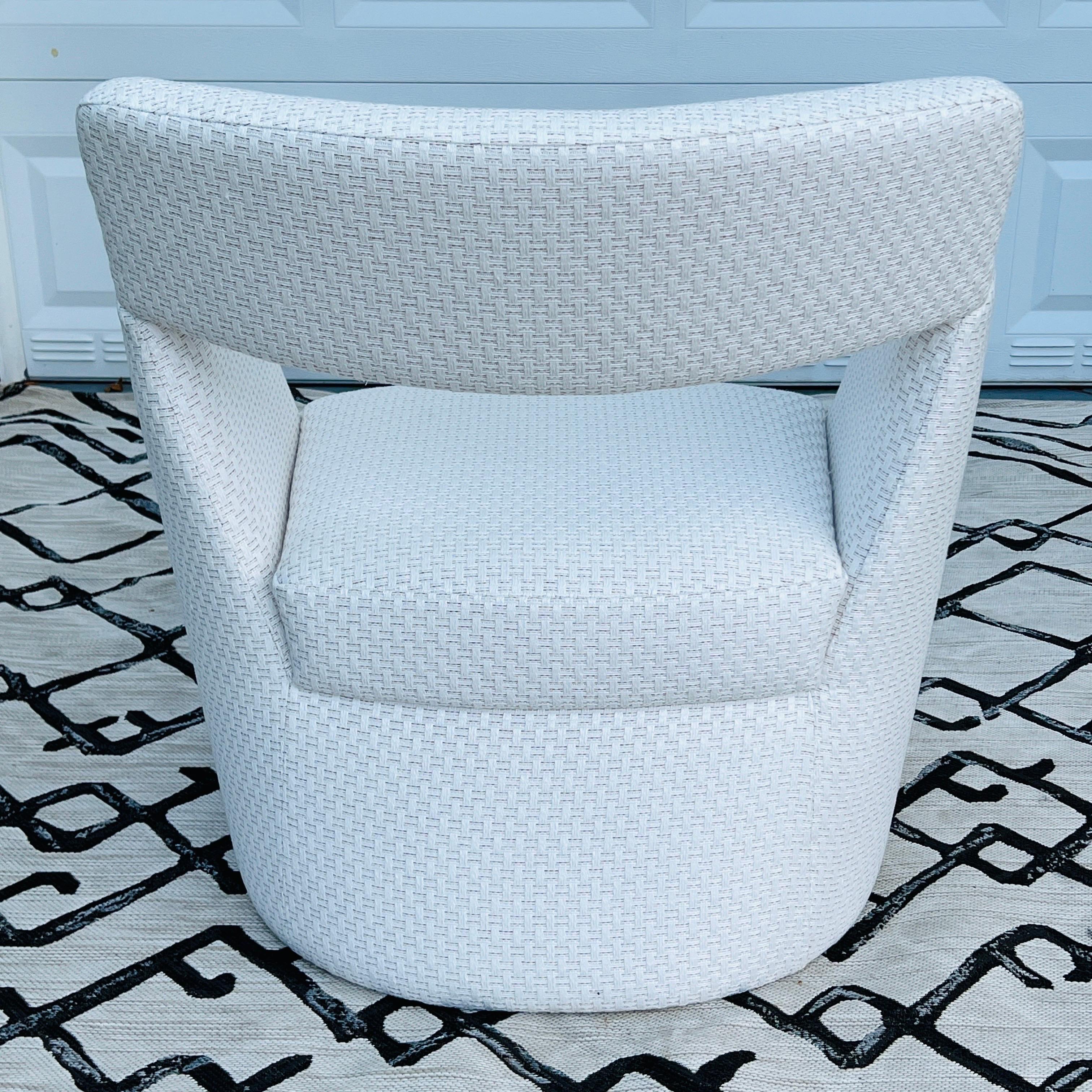 Modernist Armchair in Woven Outdoor Fabric by Pierre Frey For Sale 1