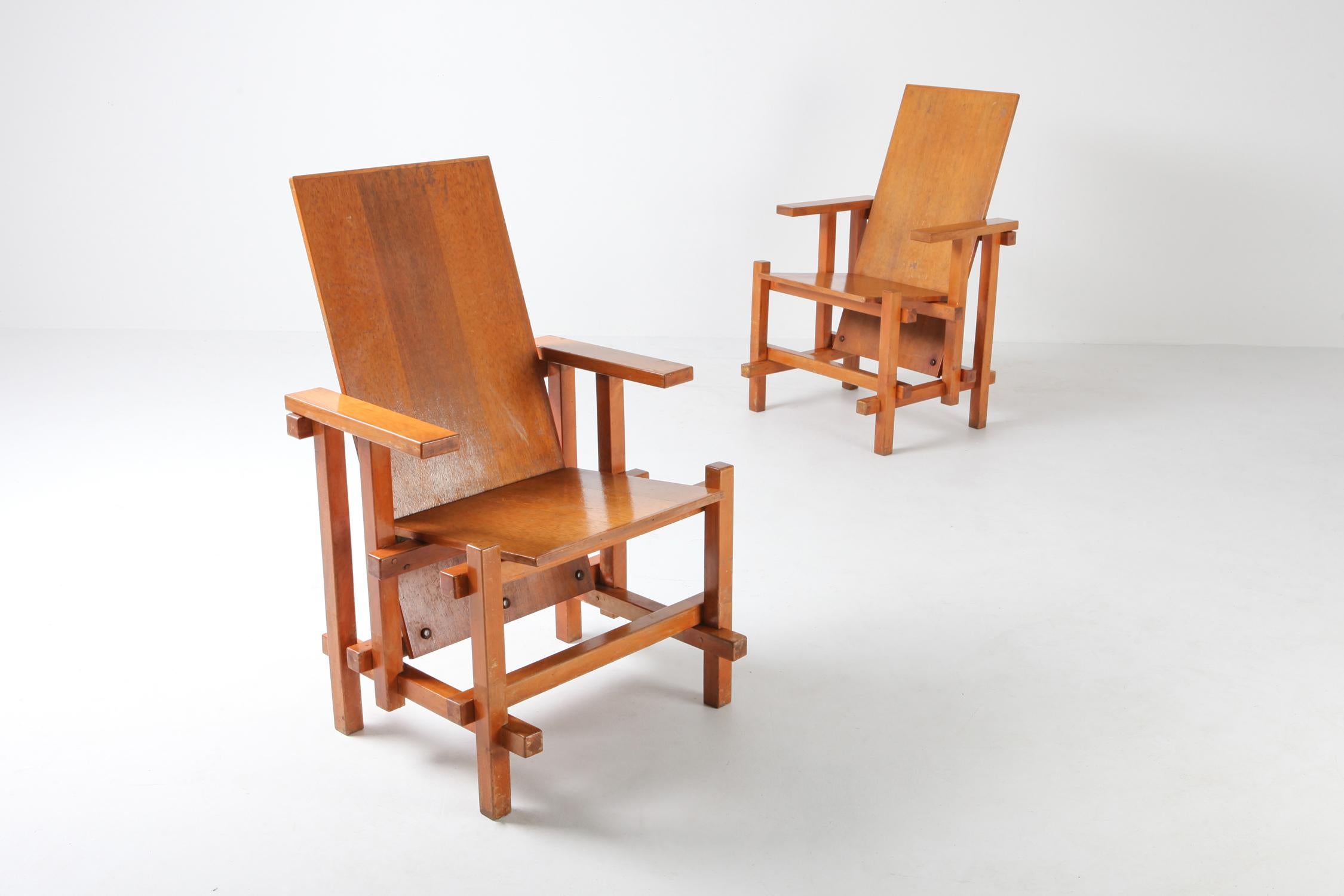 Dutch Modernist Armchairs Attributed to Gerrit Rietveld