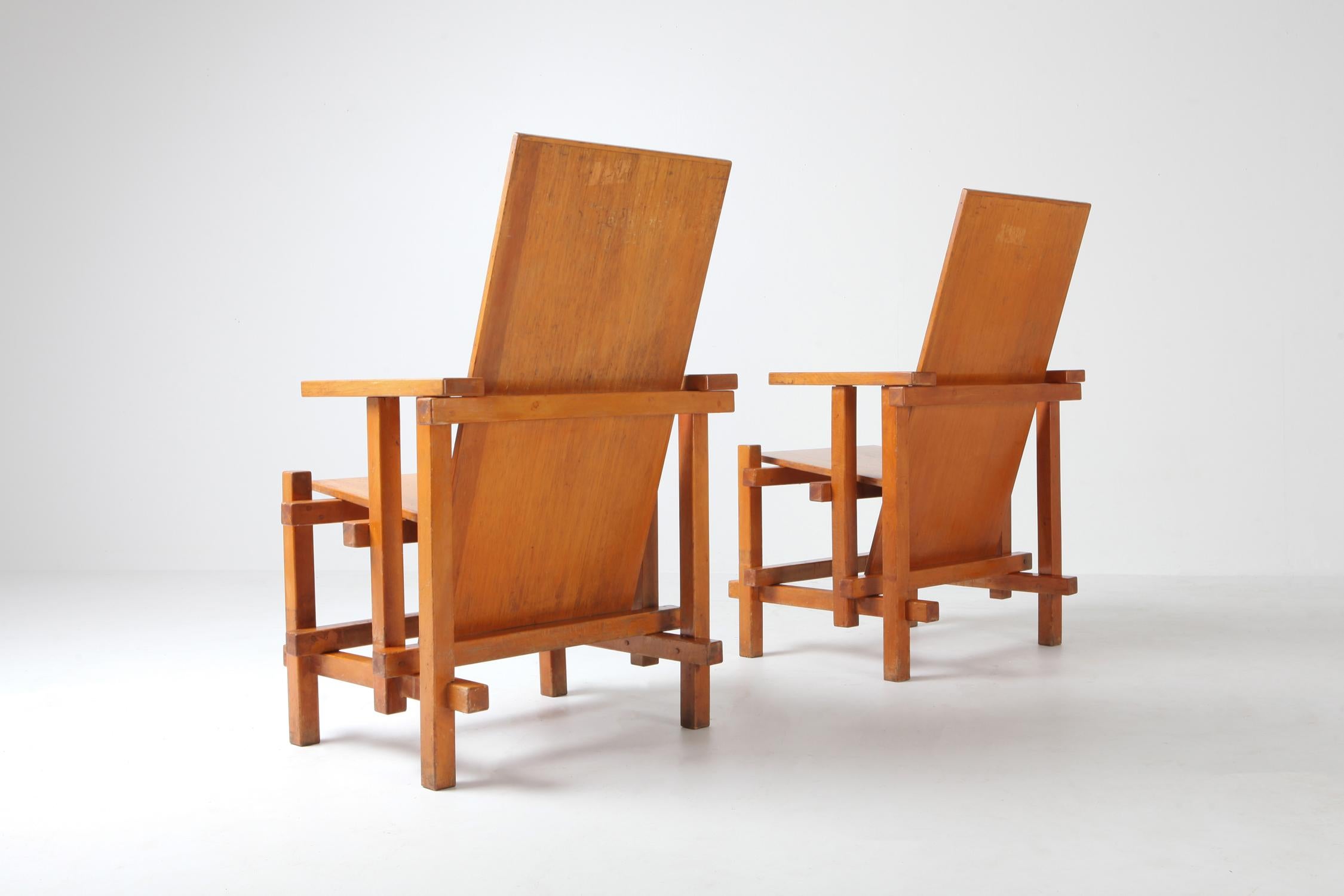 20th Century Modernist Armchairs Attributed to Gerrit Rietveld