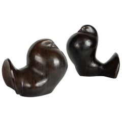 Modernist Art Bronze Dove Sculptures