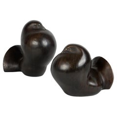 Modernist Art Bronze Dove Sculptures