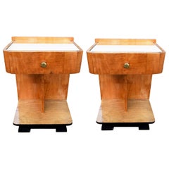 Modernist Art Deco Bedside Nightstand Cabinets, circa 1930s