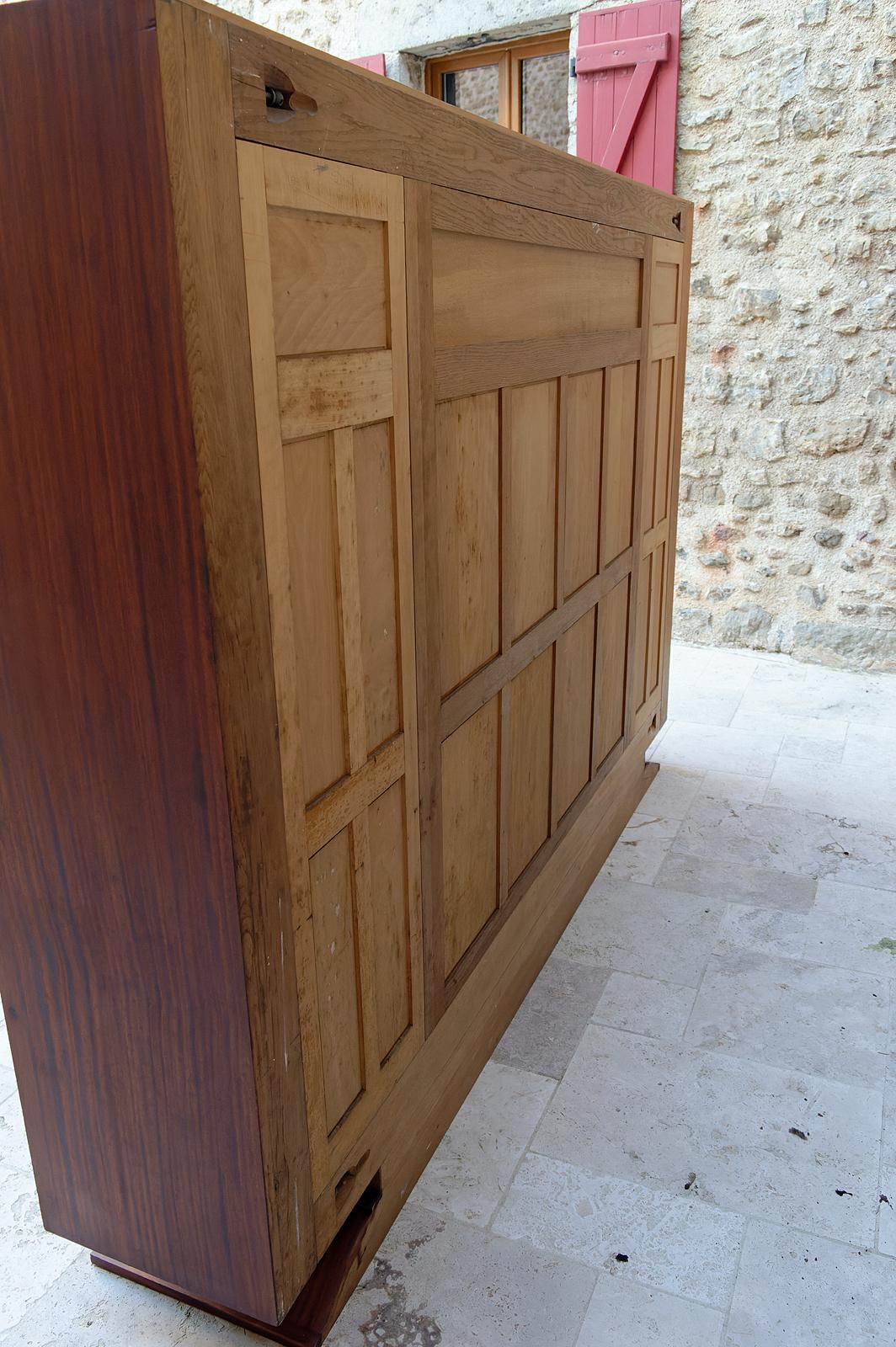 Modernist Art Deco bookcase / cabinet, Attributed to Auguste Vallin, France For Sale 14
