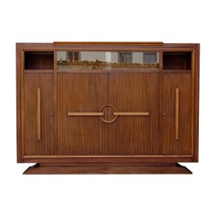 Modernist Art Deco bookcase / cabinet, Attributed to Auguste Vallin, France