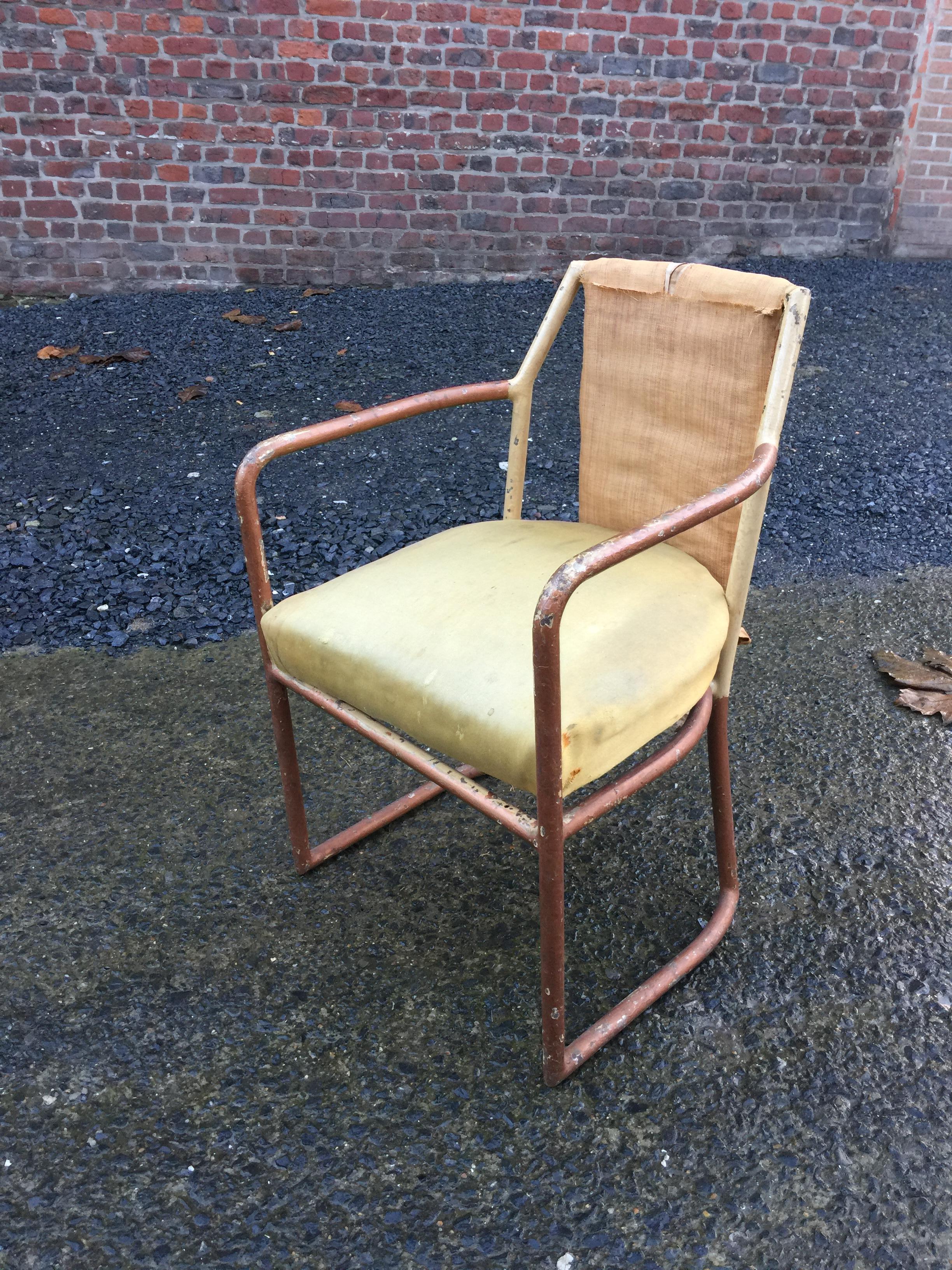 Modernist Art Deco chair in copper, circa 1920.