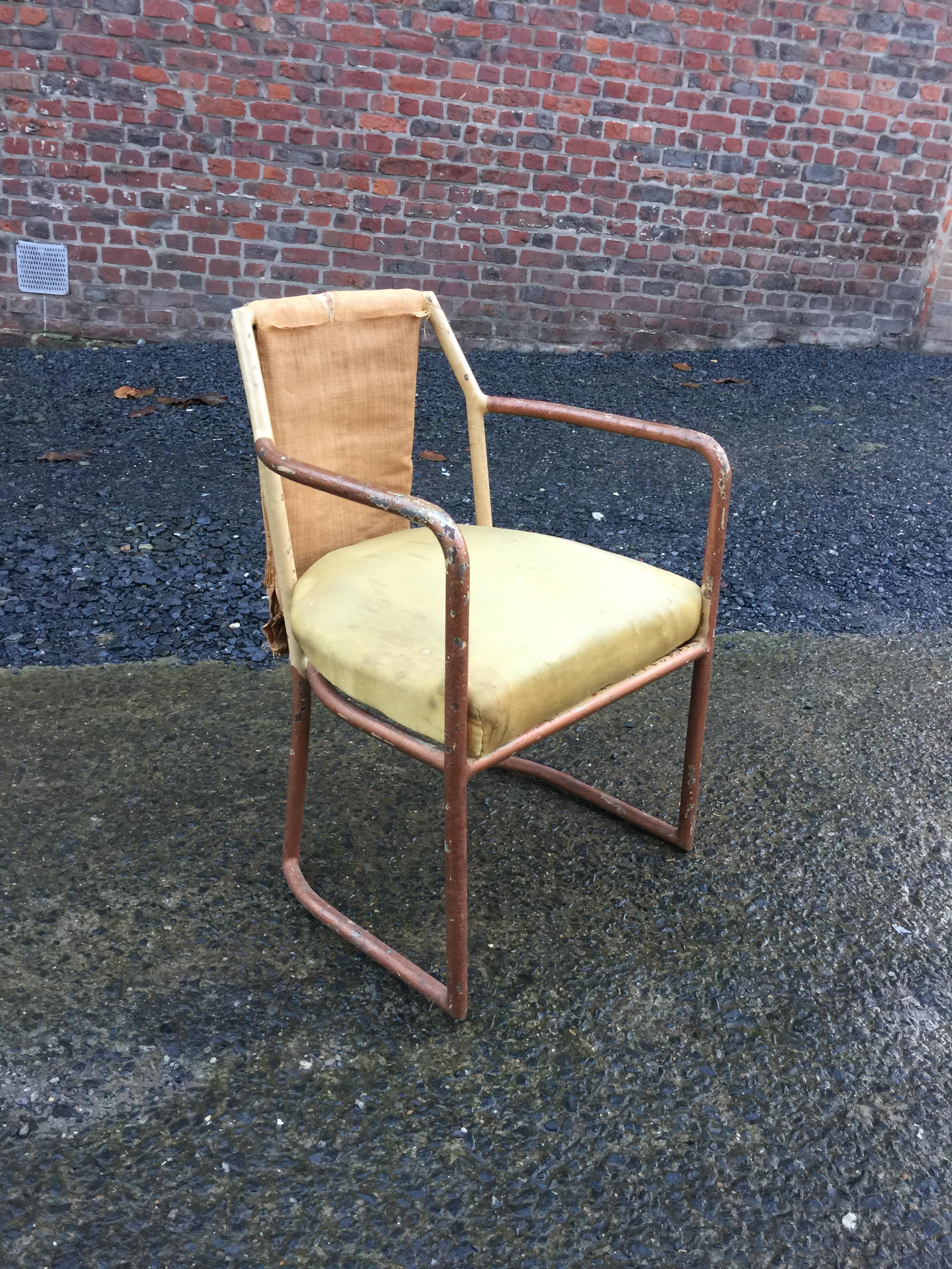 Early 20th Century Modernist Art Deco Chair in Copper, circa 1920 For Sale