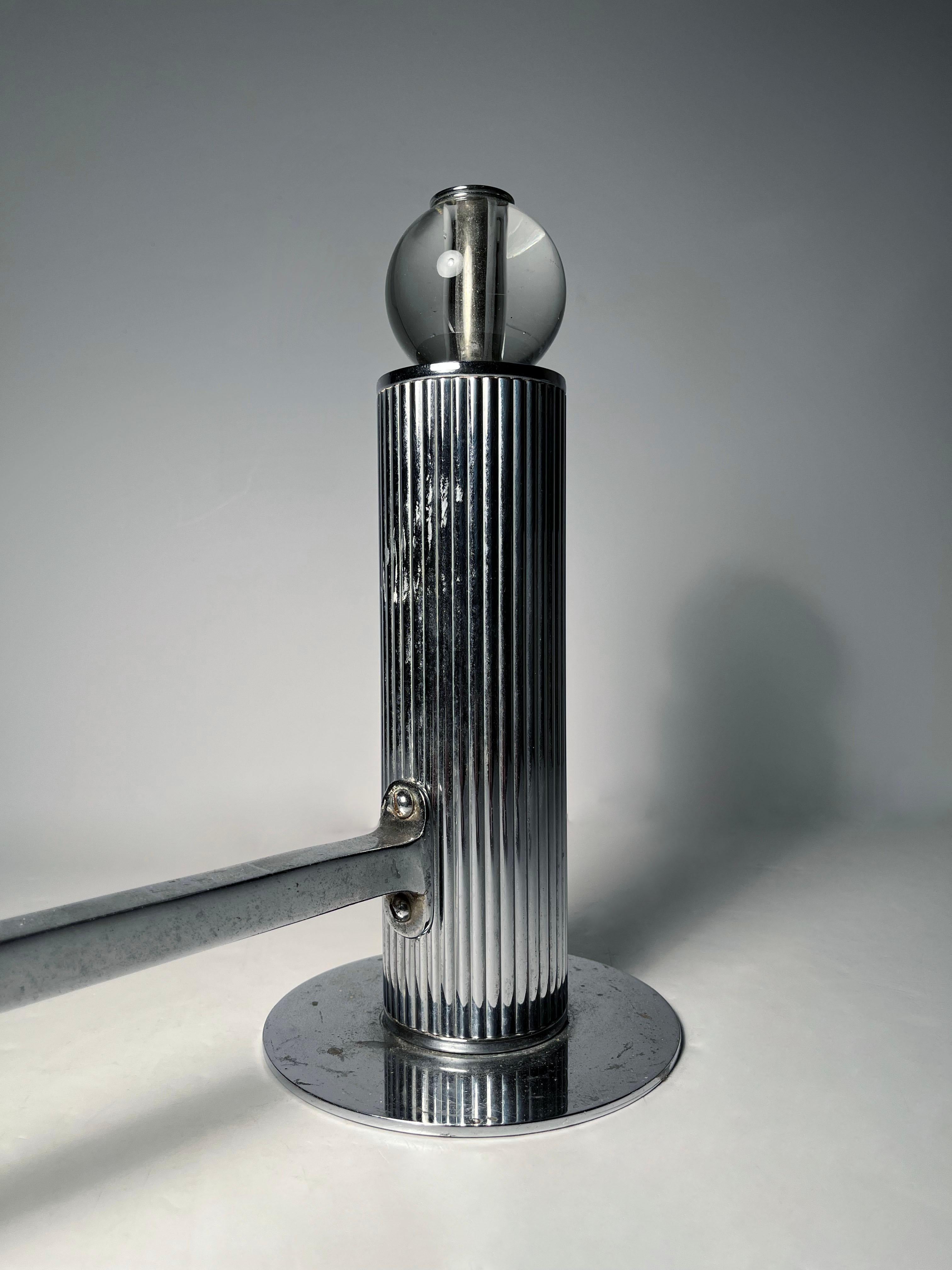 Andirons Modernistes Art Déco Chrome Skyscraper Design en vente 4