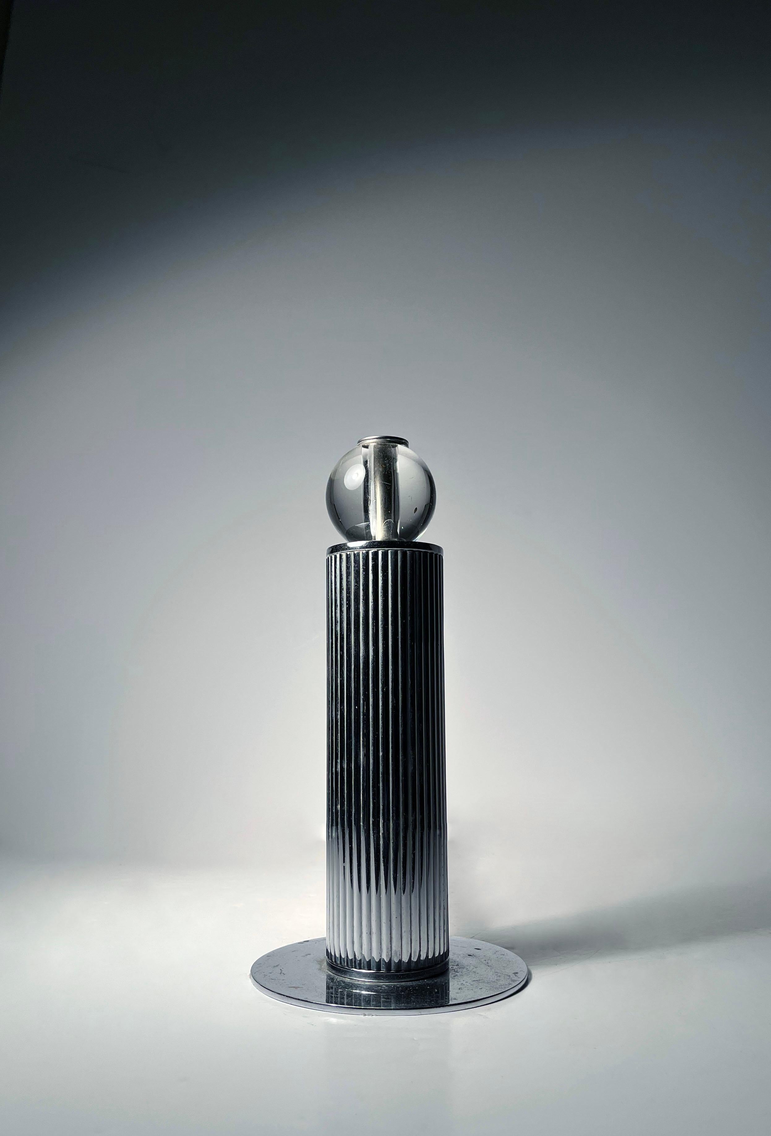 Andirons Modernistes Art Déco Chrome Skyscraper Design Bon état - En vente à Chicago, IL