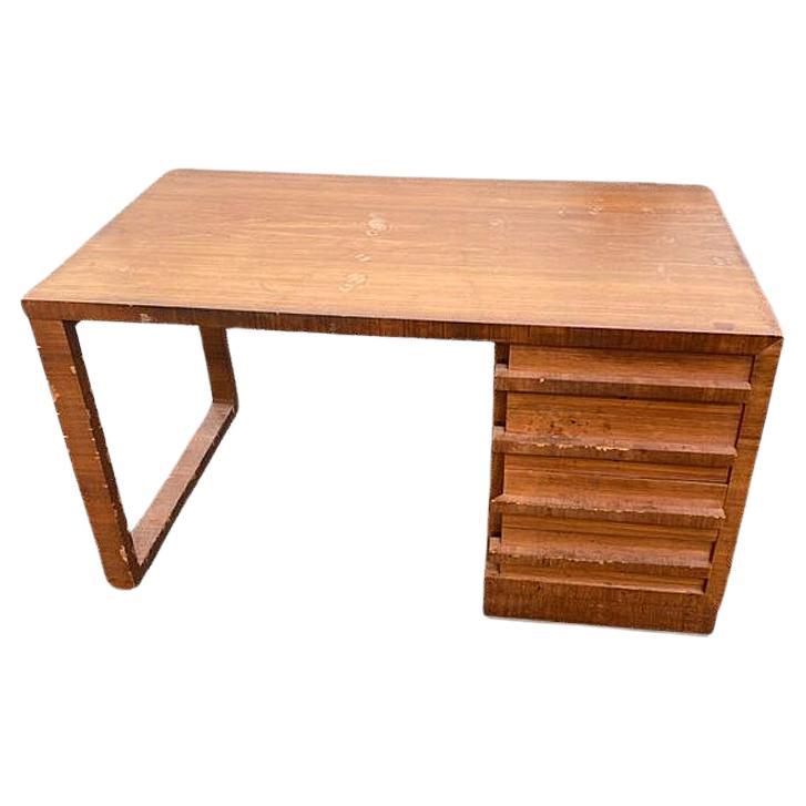 modernist art deco desk in walnut circa 190/1940  For Sale