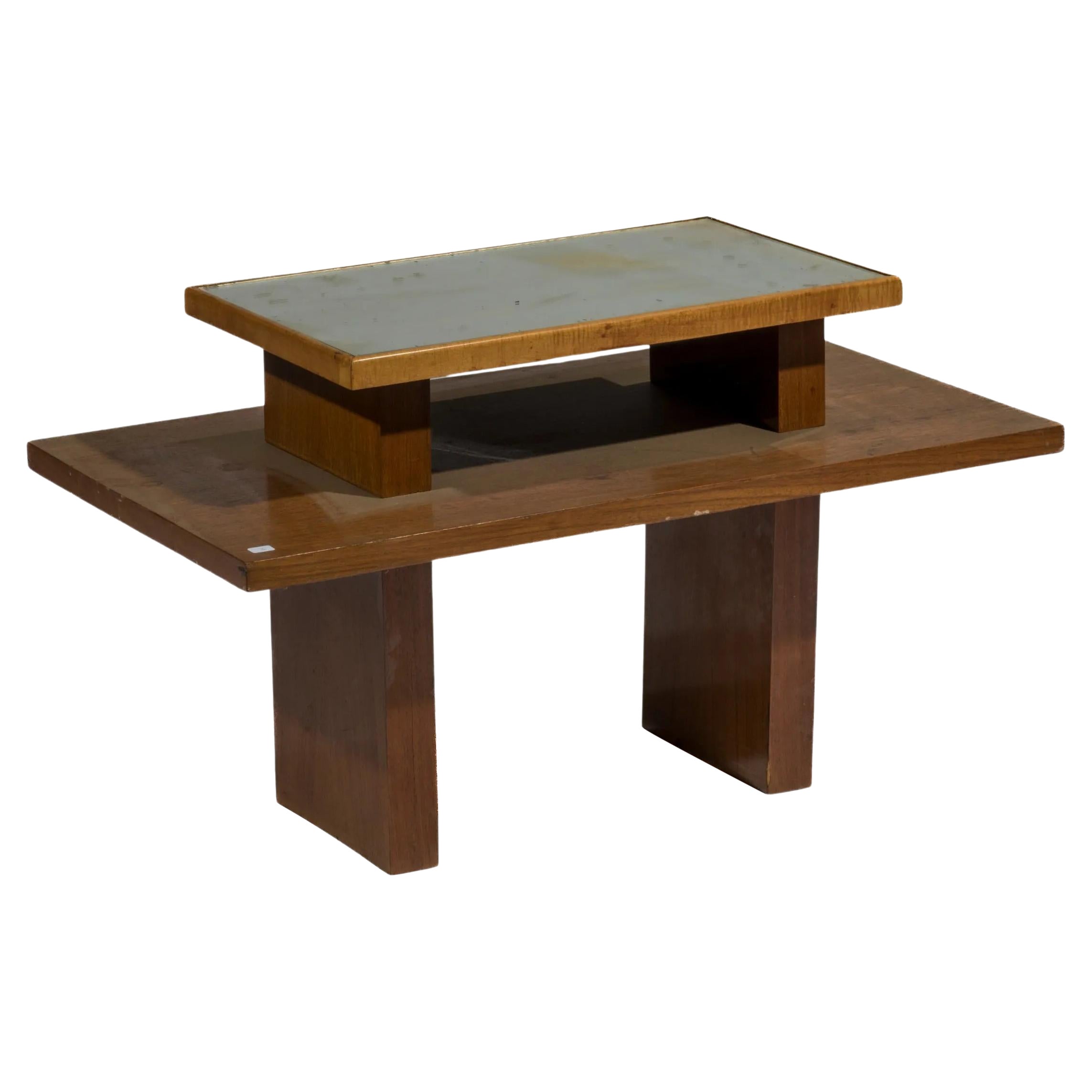 Modernistisches Gueridon im Art-Deco-Stil mit zwei Tabletts im Angebot