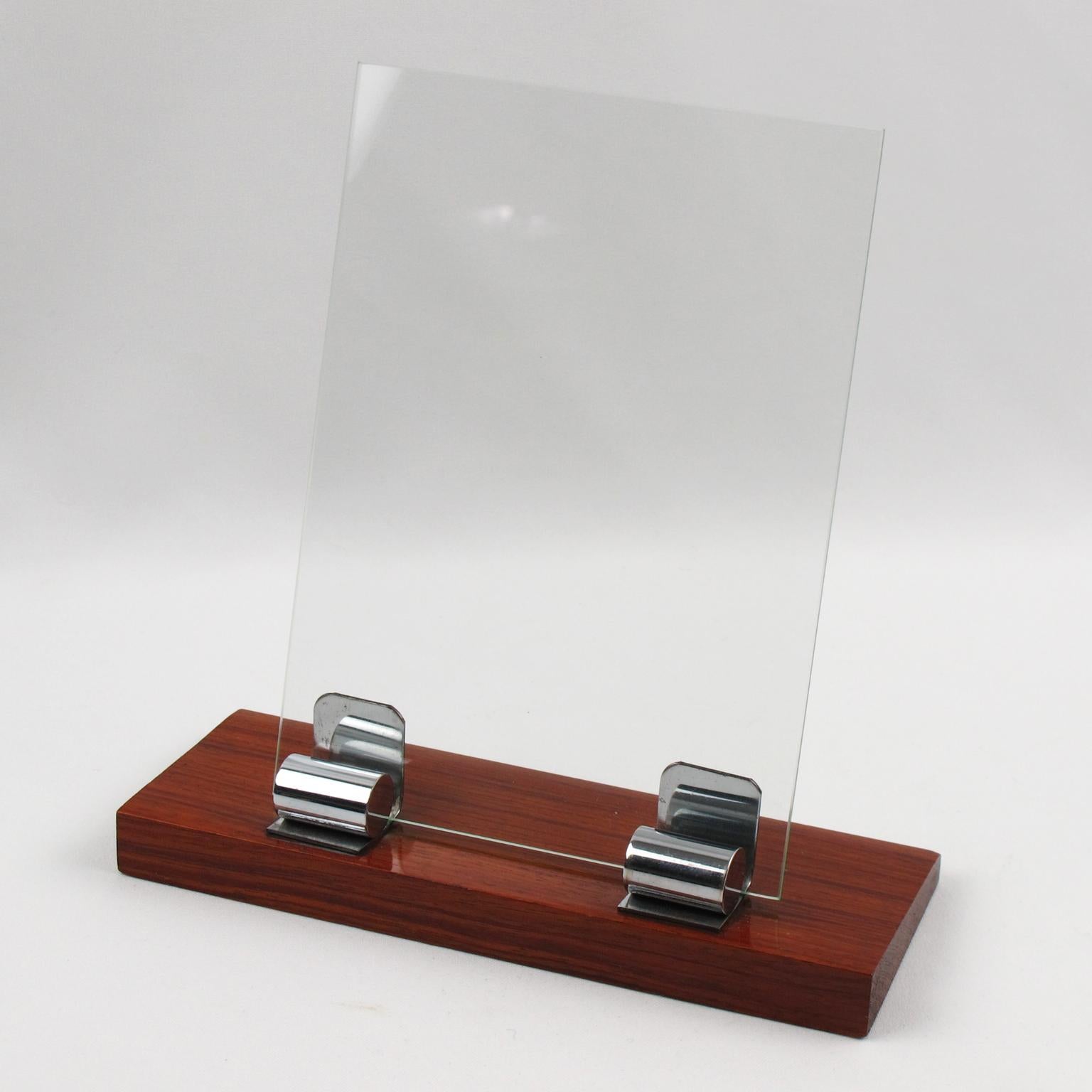 French Modernist Art Deco Picture Photo Frame Rosewood and Chrome