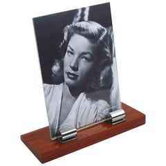 Modernist Art Deco Picture Photo Frame Rosewood and Chrome