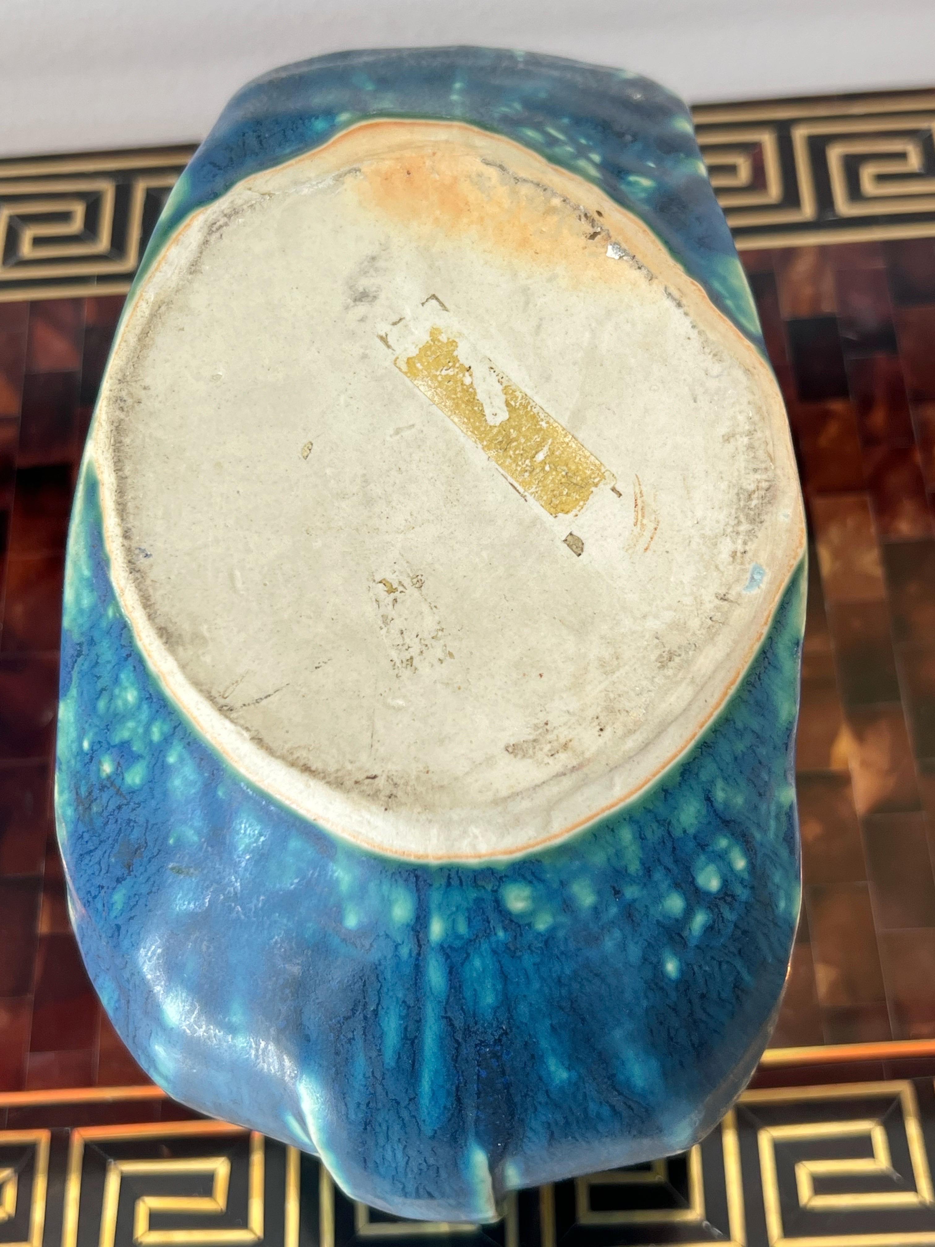 Modernist Art Deco Swirl Ceramic Vase For Sale 2