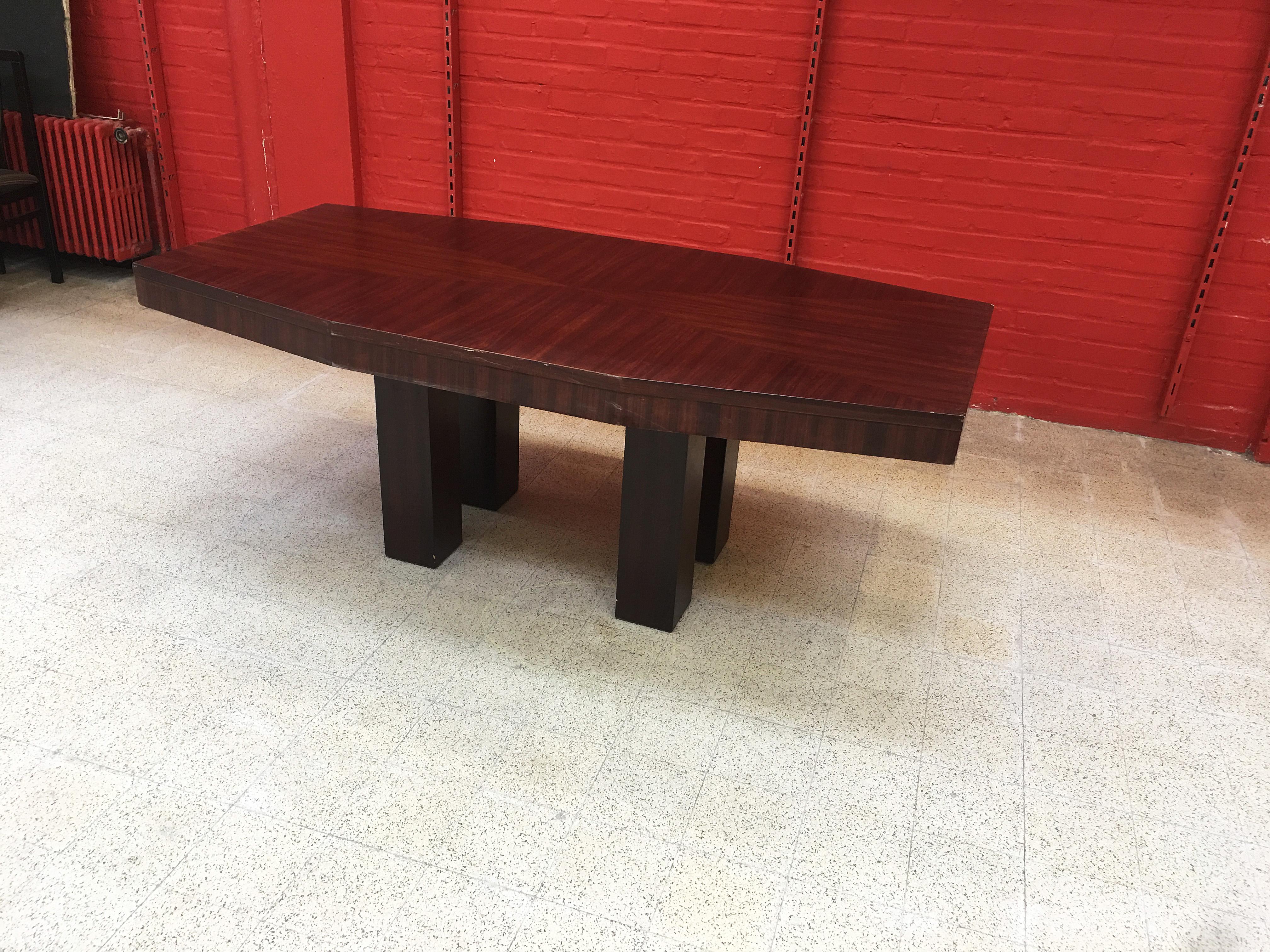 Mid-20th Century Modernist Art Deco Table circa 1930-1940 Attributed to Jacques Adnet For Sale