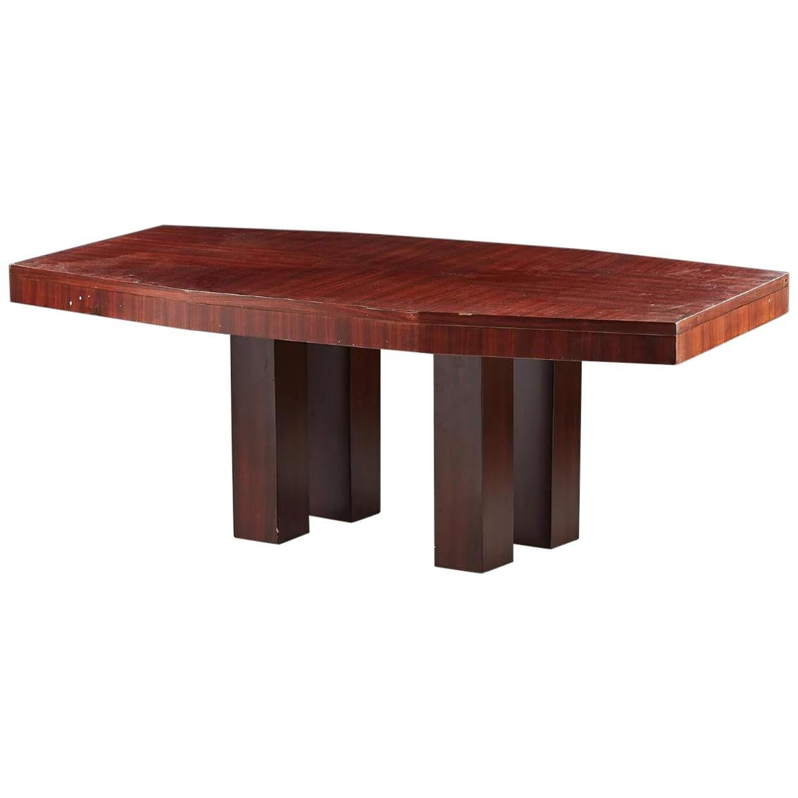Modernist Art Deco Table circa 1930-1940 Attributed to Jacques Adnet For Sale
