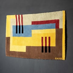 Modernist Art Deco Wool Rug After a Design by Edward McKnight Kauffer