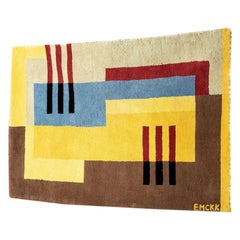 Tapis en laine Art Déco moderniste d'après un dessin d'Edward McKnight Kauffer