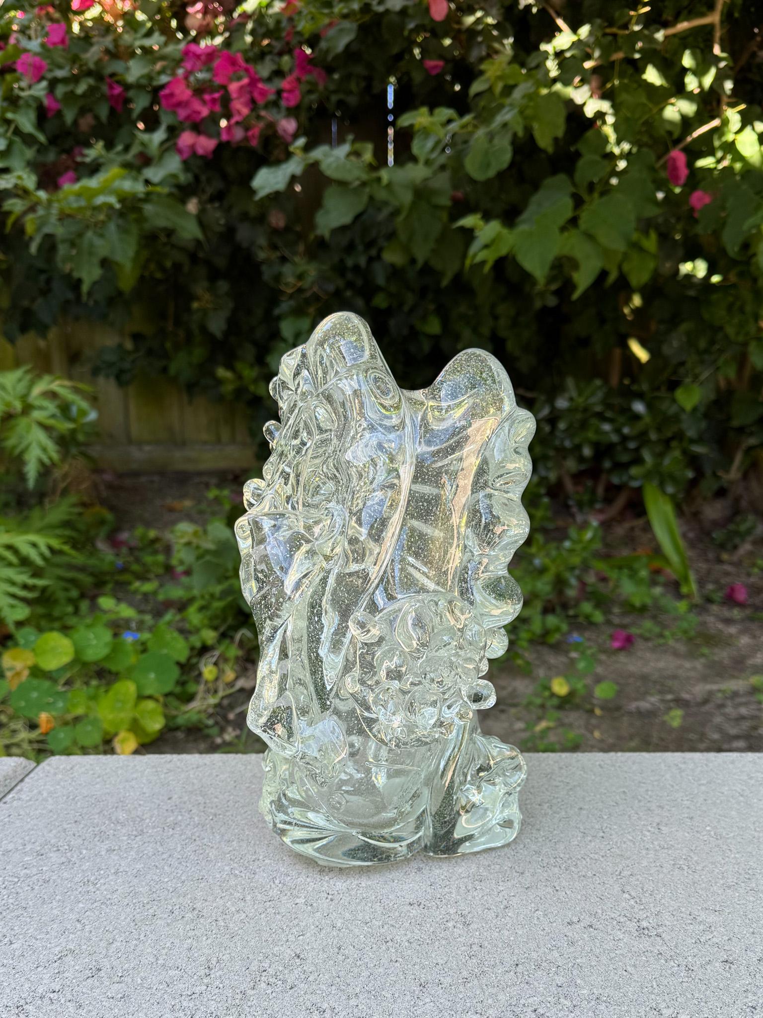 Scultura di pesce in vetro artistico modernista, 20° secolo.