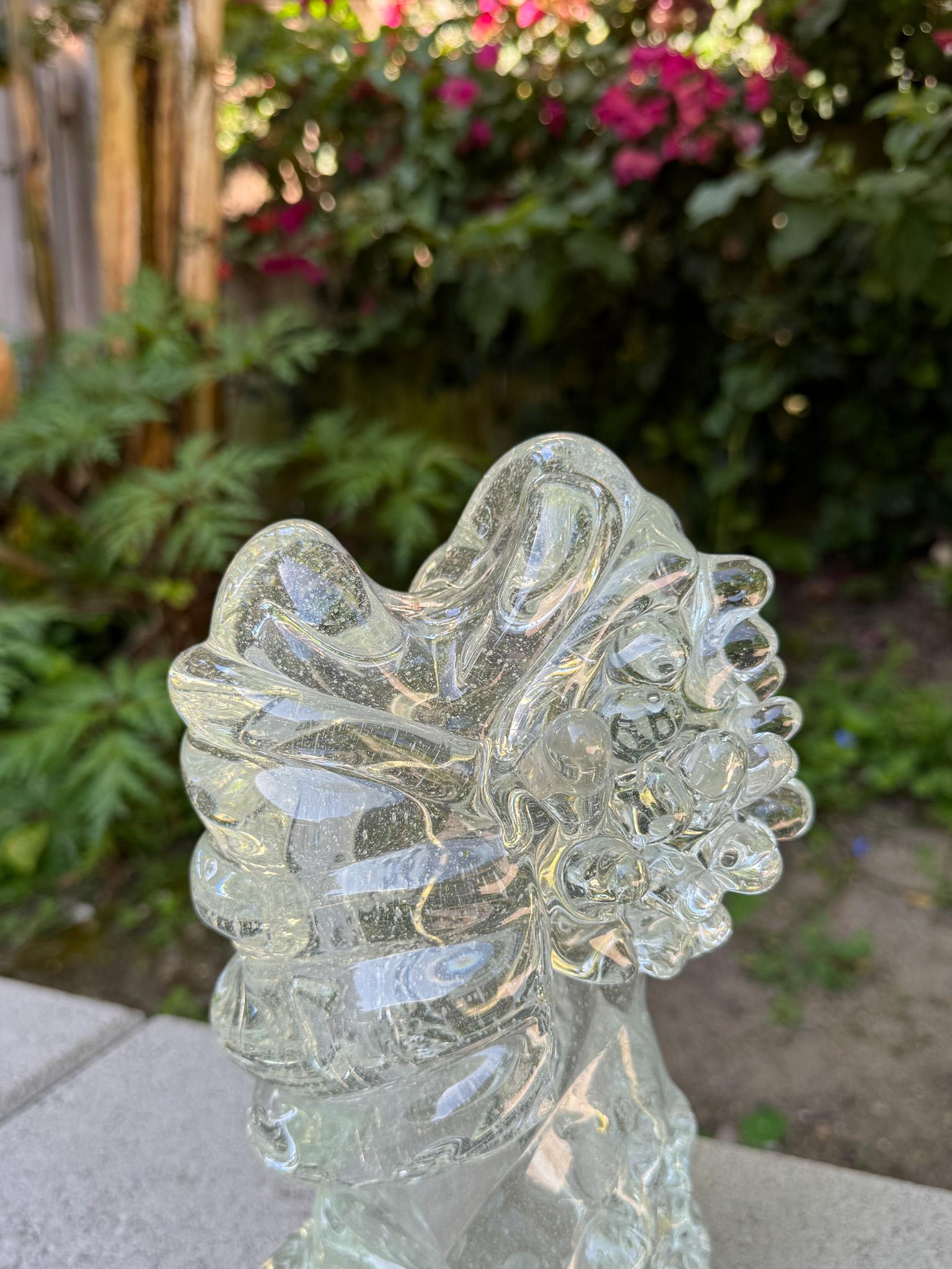 Mid-Century moderno Scultura di pesce in vetro di arte moderna, 20° secolo in vendita