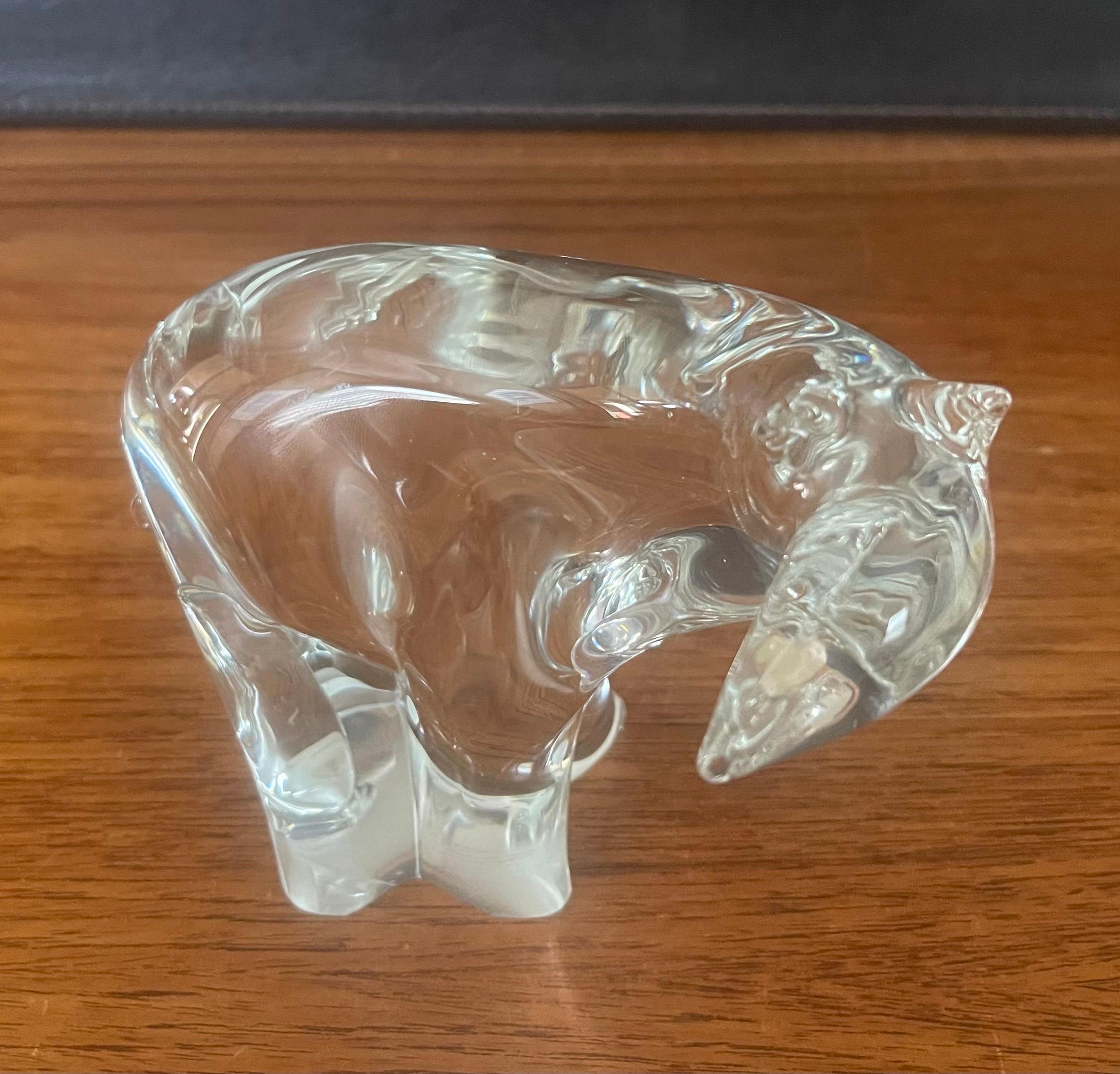 Mid-Century Modern Modernist Art Glass Polar Bear Sculpture For Sale