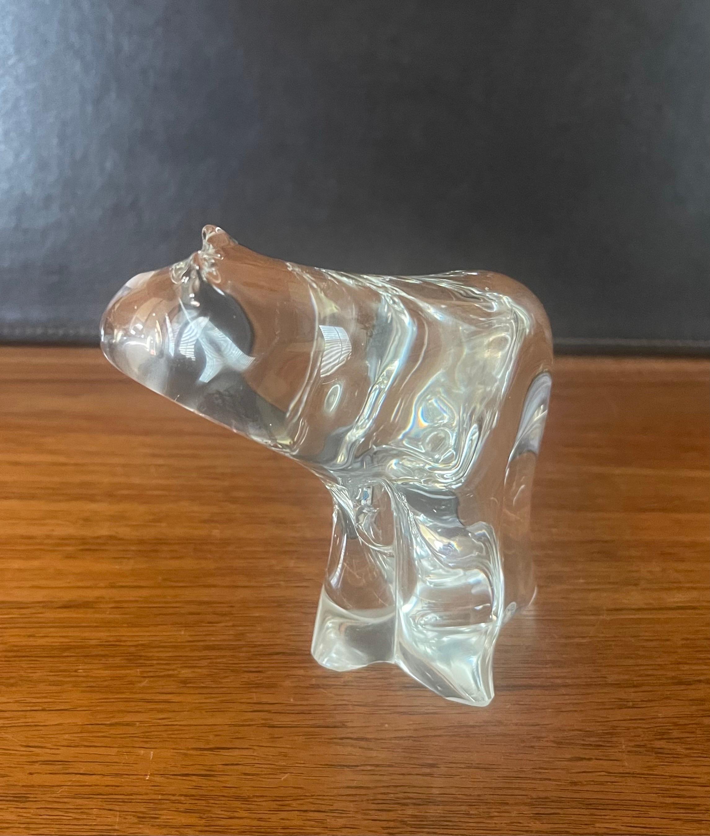 Hand-Crafted Modernist Art Glass Polar Bear Sculpture For Sale