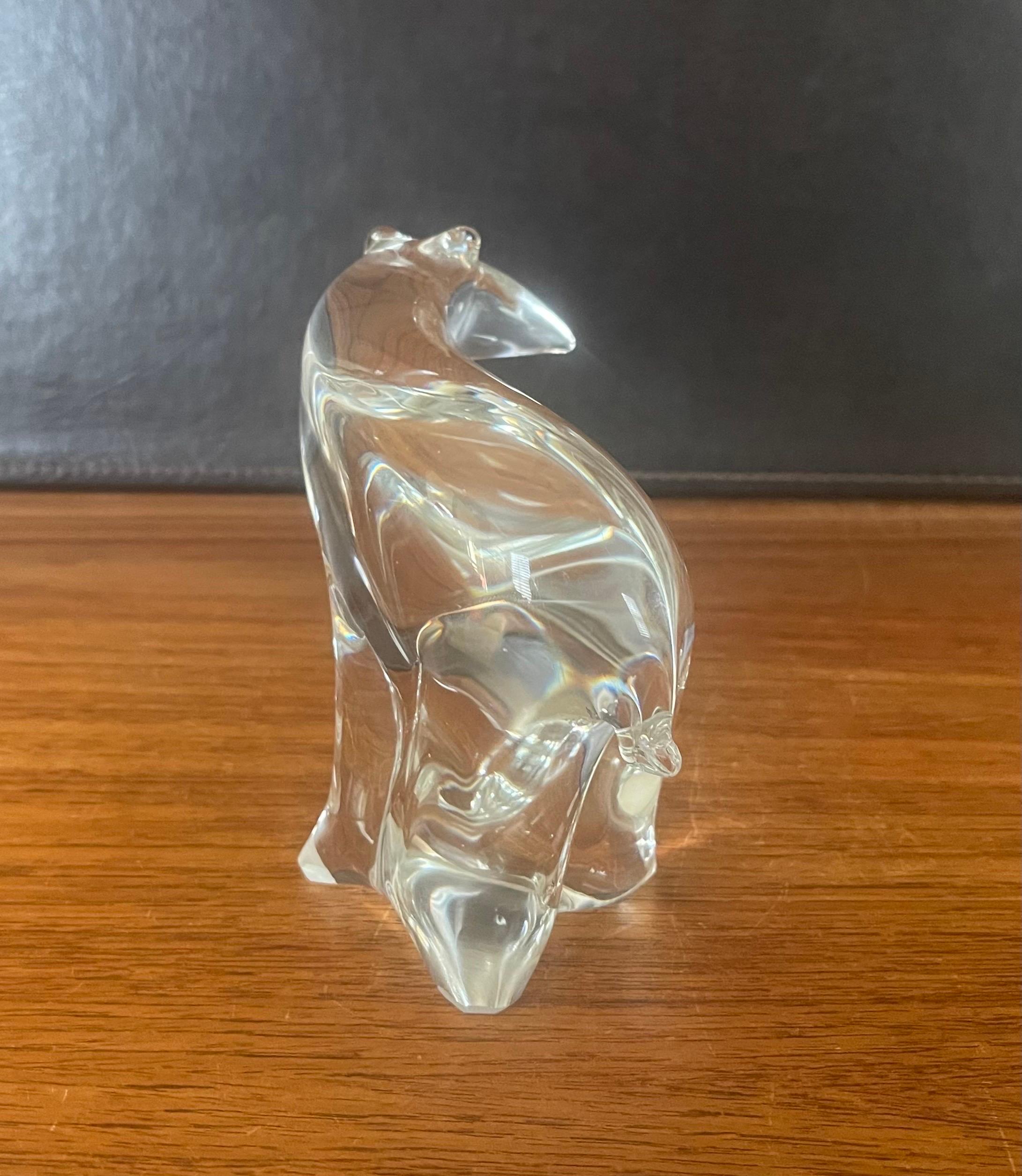 20ième siècle Sculpture d'ours polaire en verre d'art moderniste en vente