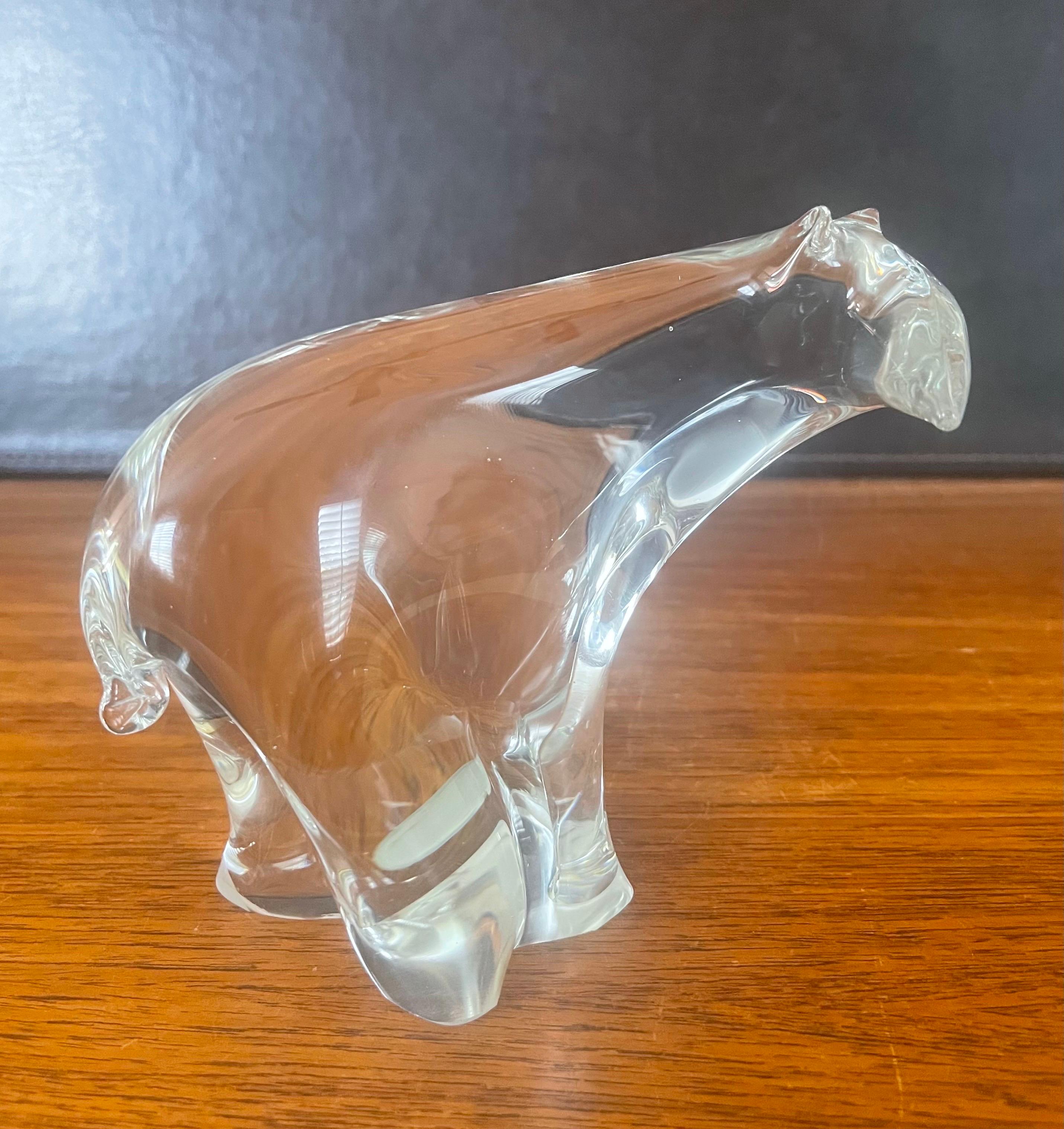 Crystal Modernist Art Glass Polar Bear Sculpture For Sale