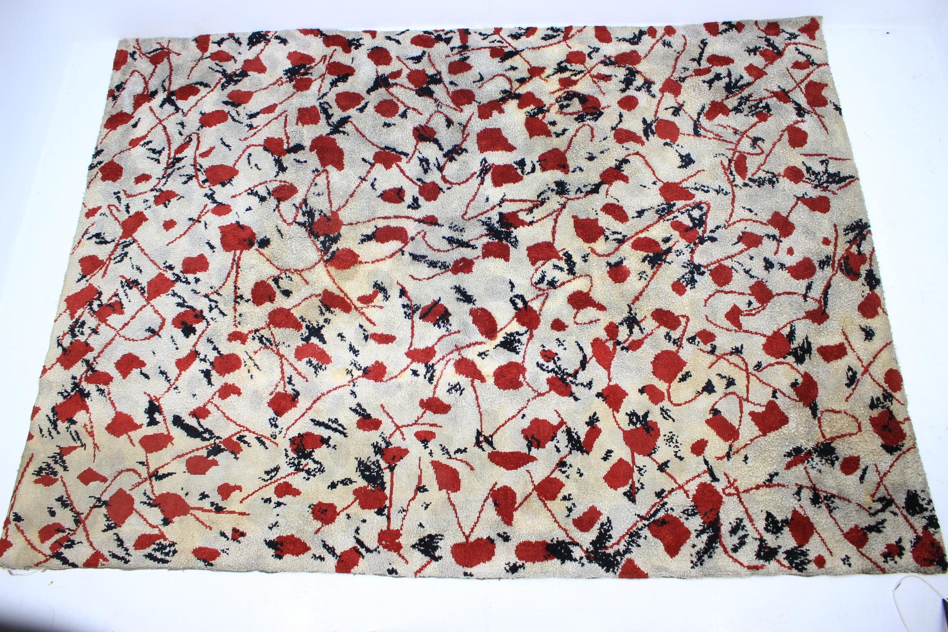 Czech Modernist Art Organic Carpet or Rug, 1950 For Sale