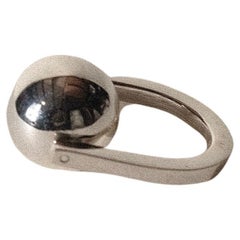 Modernist Articulated Ball Ring Sterling Silver Size 4