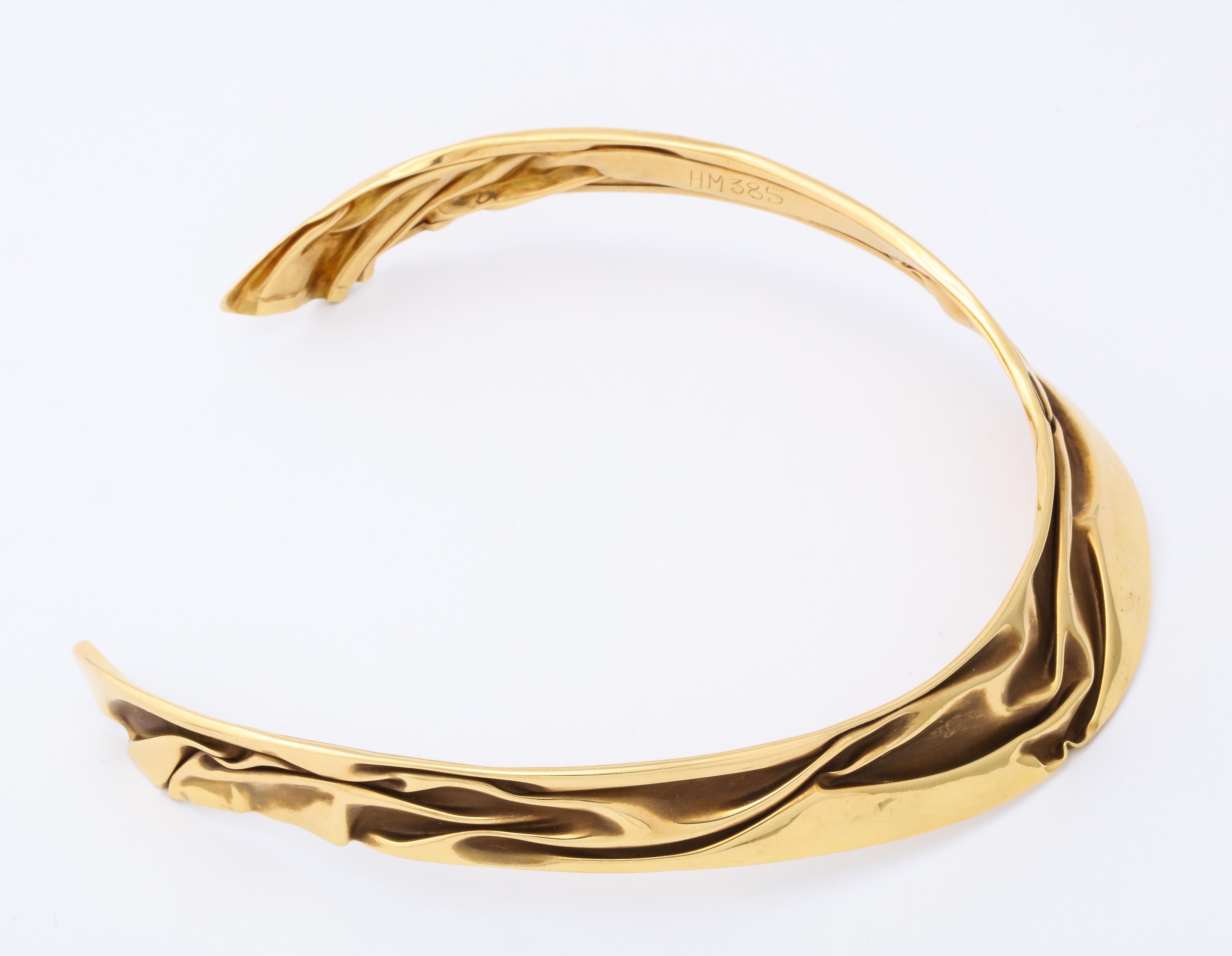 Women's Modernist Articulated Gold Collar
