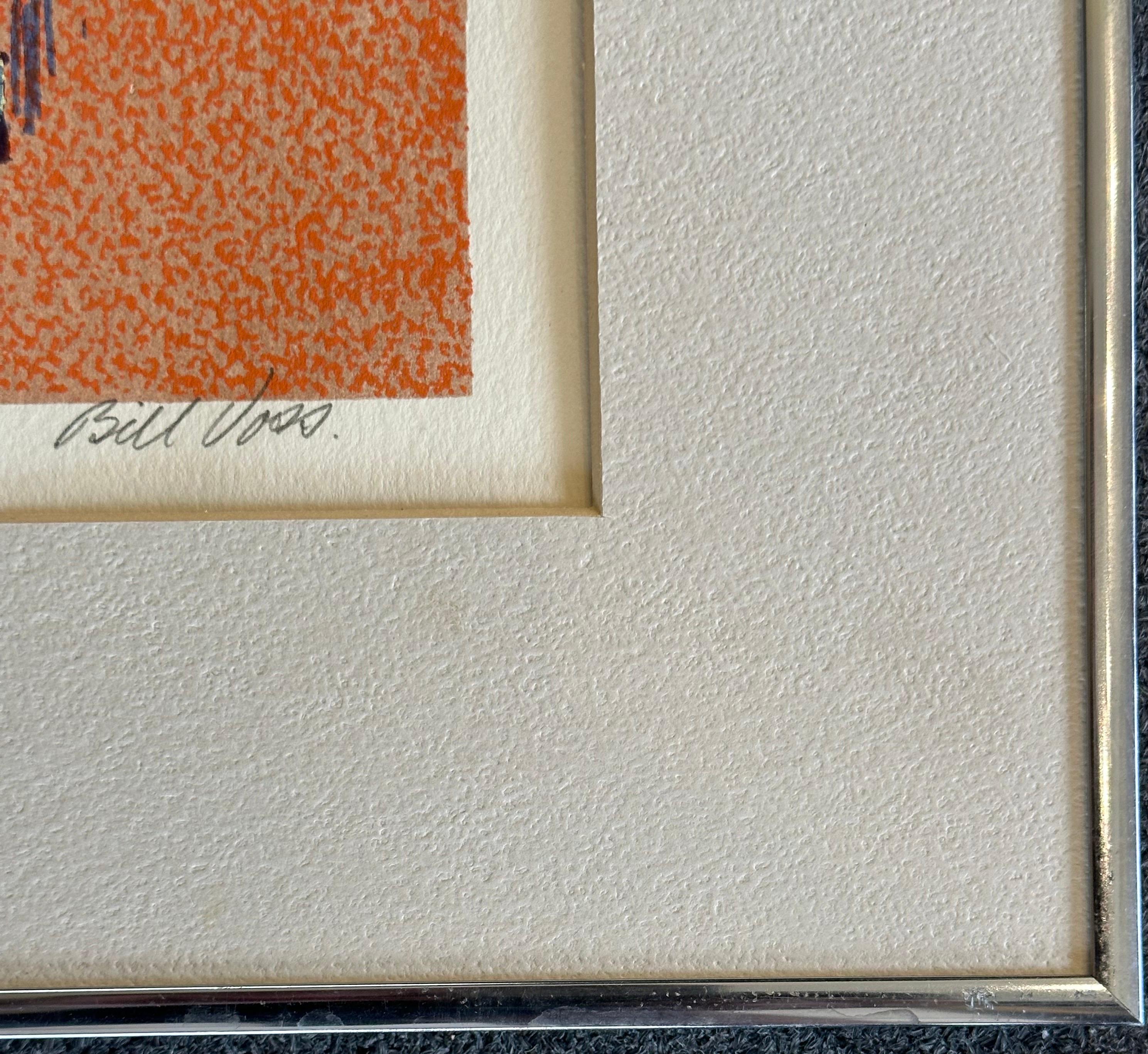 Lithographie d'artiste moderniste « Cocktail Couple » de l'artiste coté Bill Voss en vente 4