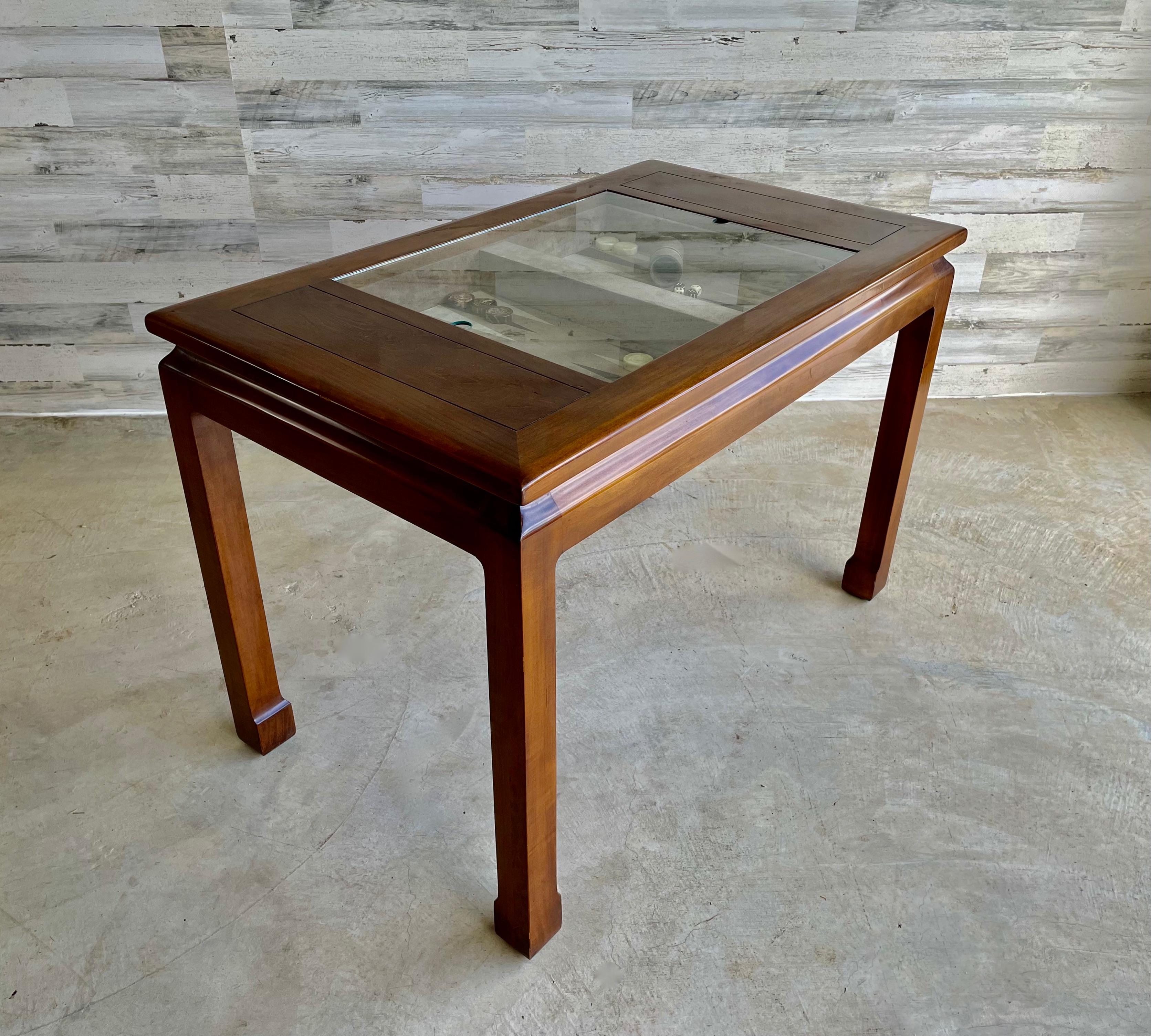 Suede Modernist Asian Style Backgammon Table