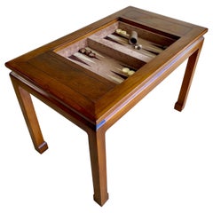 Vintage Modernist Asian Style Backgammon Table