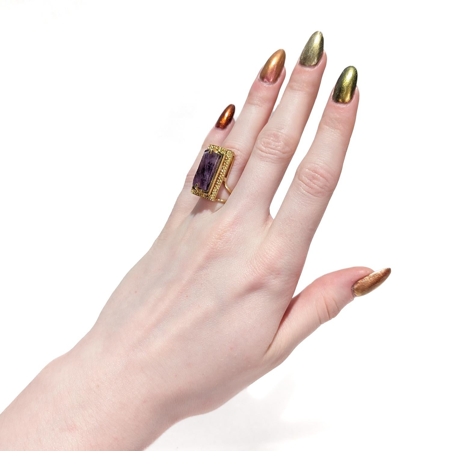 asymmetrical gemstone ring