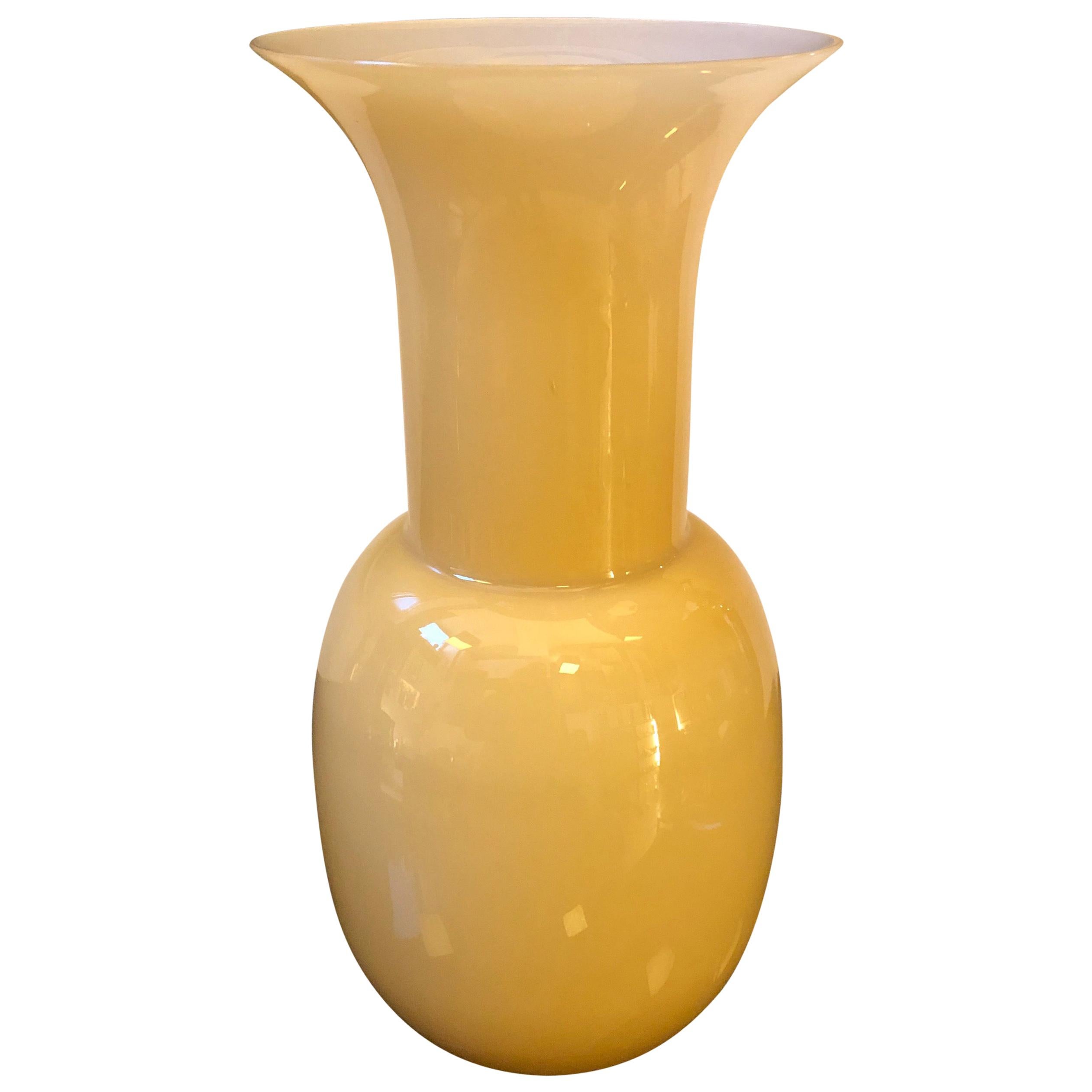 Modernist Aureliano Toso Light Brown Murano Glass Vase, Italy, 2000