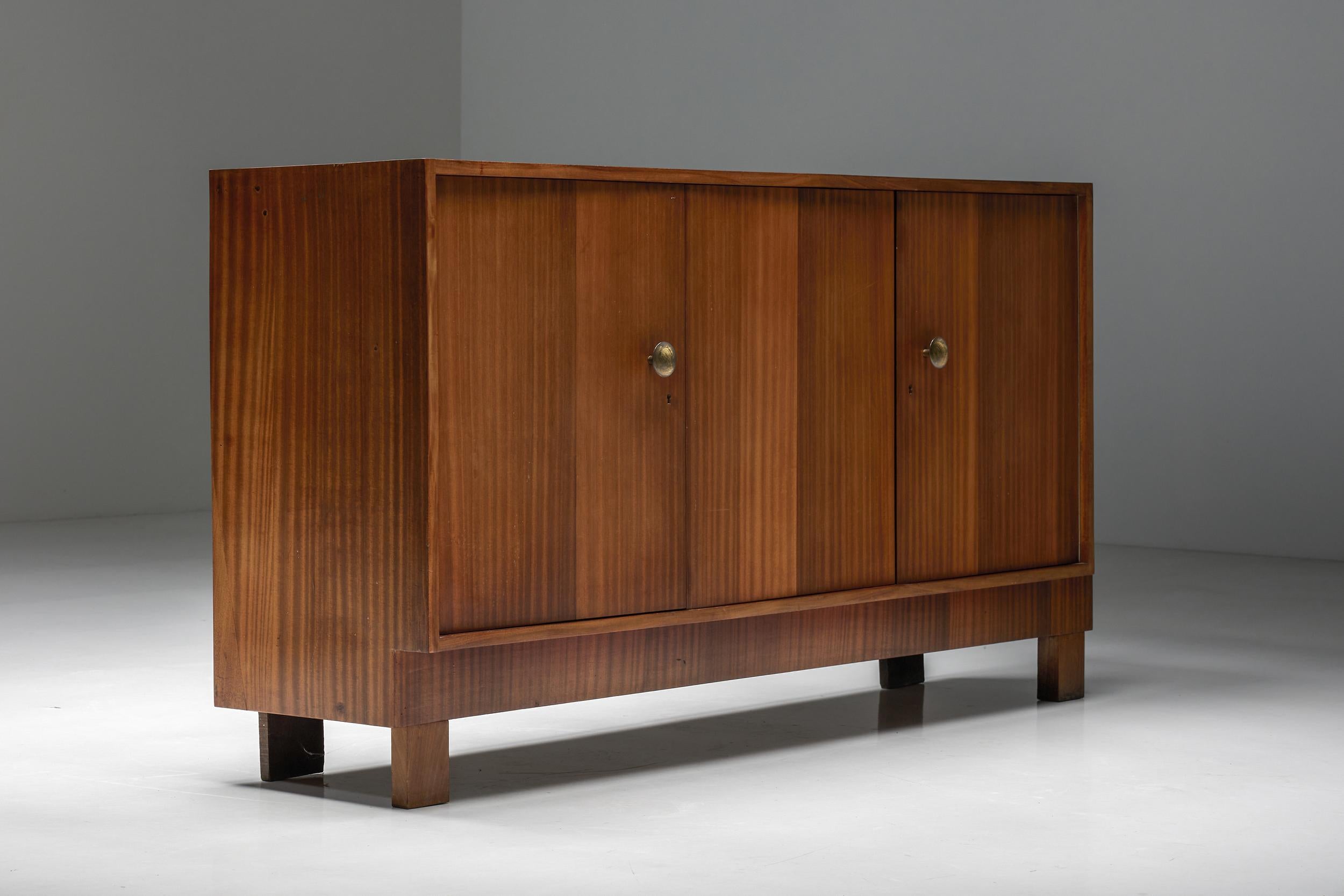 Wood Modernist Avant-Garde Sideboard by John Van Zeeland, Belgium, 1933 For Sale