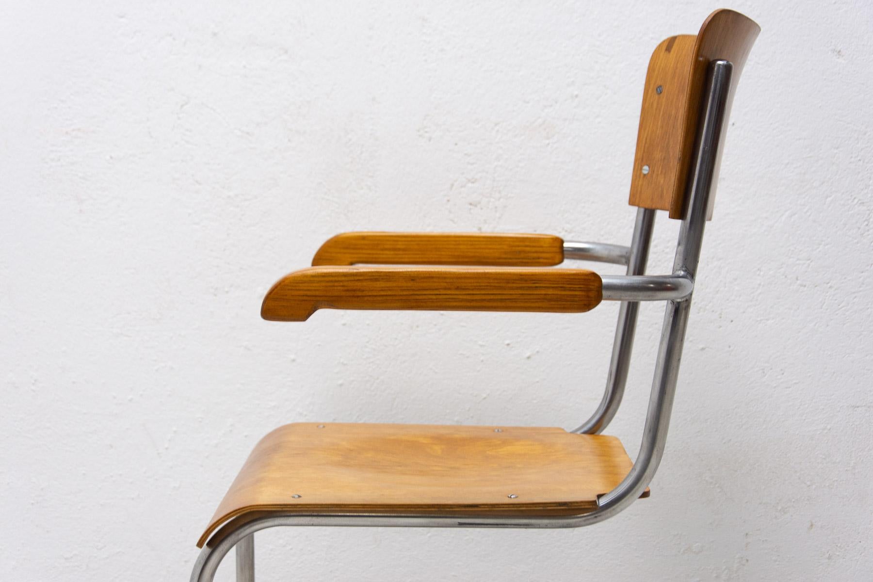 Czech Modernist B43 Tabular Desk Chair by Mart Stam, 1950s For Sale