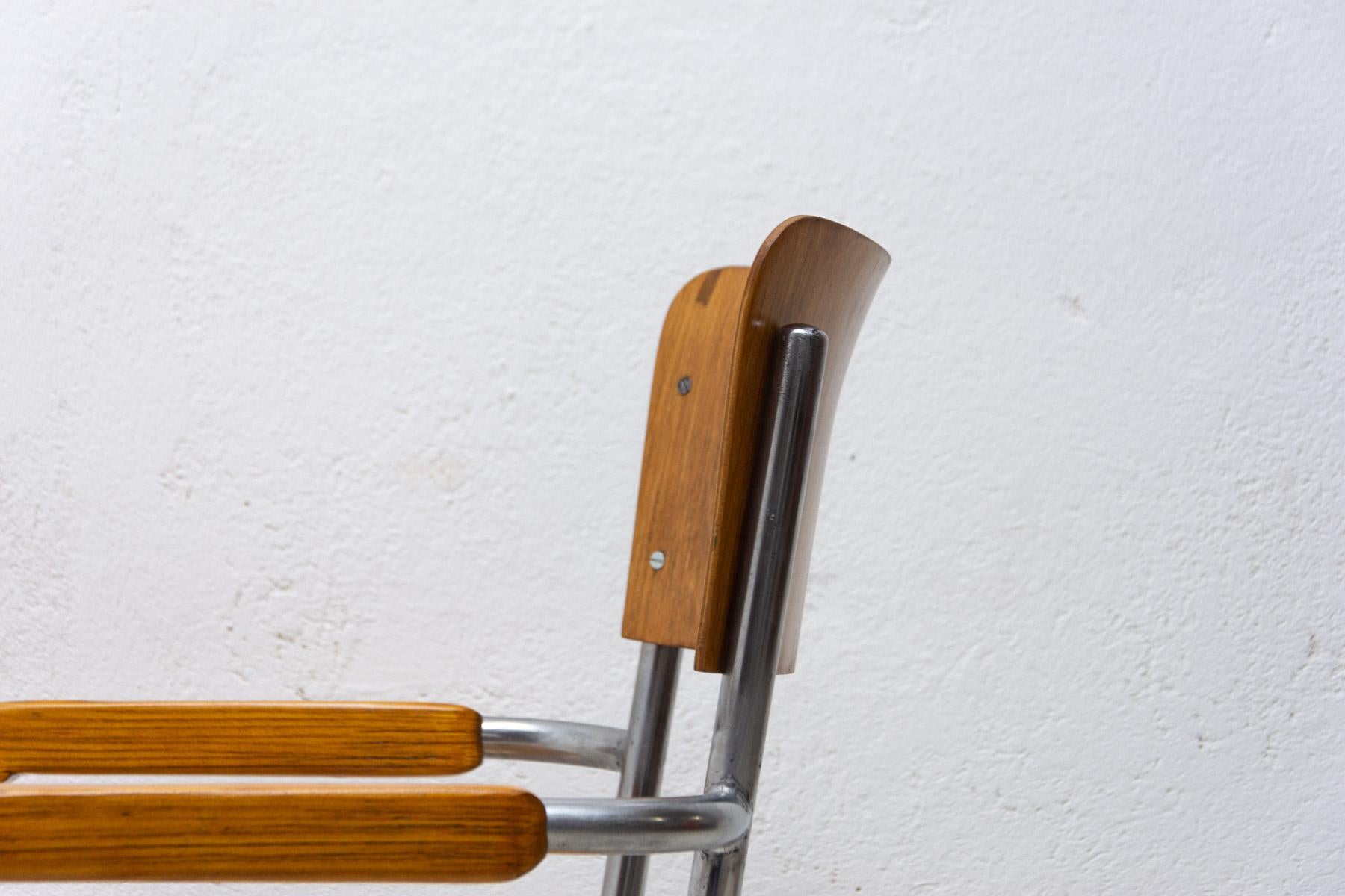 Modernist B43 Tabular Desk Chair by Mart Stam, 1950s In Excellent Condition For Sale In Prague 8, CZ