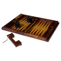 Modernist Backgammon Set by Don Shoemaker, Rosewood Marquetry, 1960s