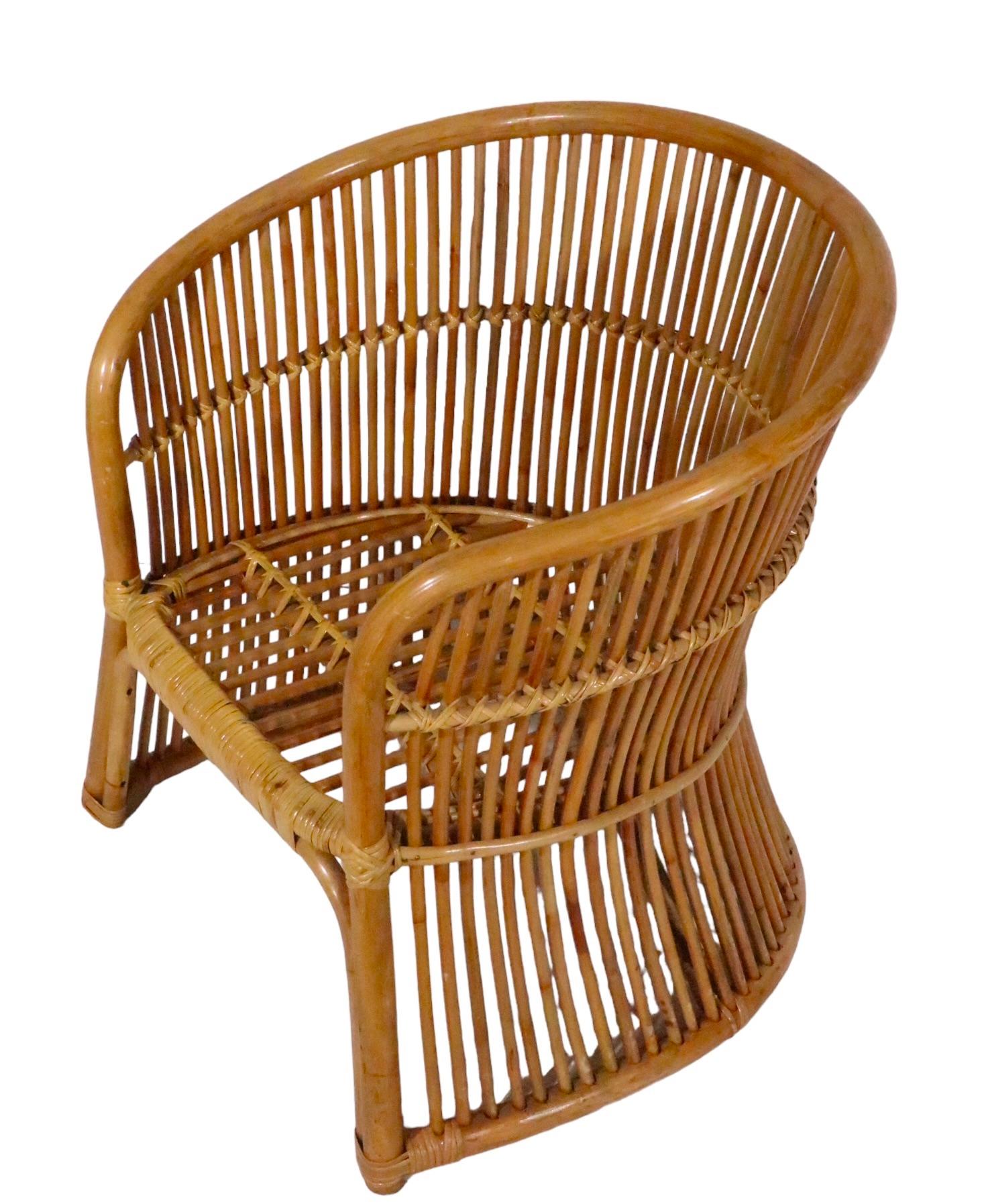 Mid-Century Modern Modernist Bamboo Reed Tub Chair  For Sale