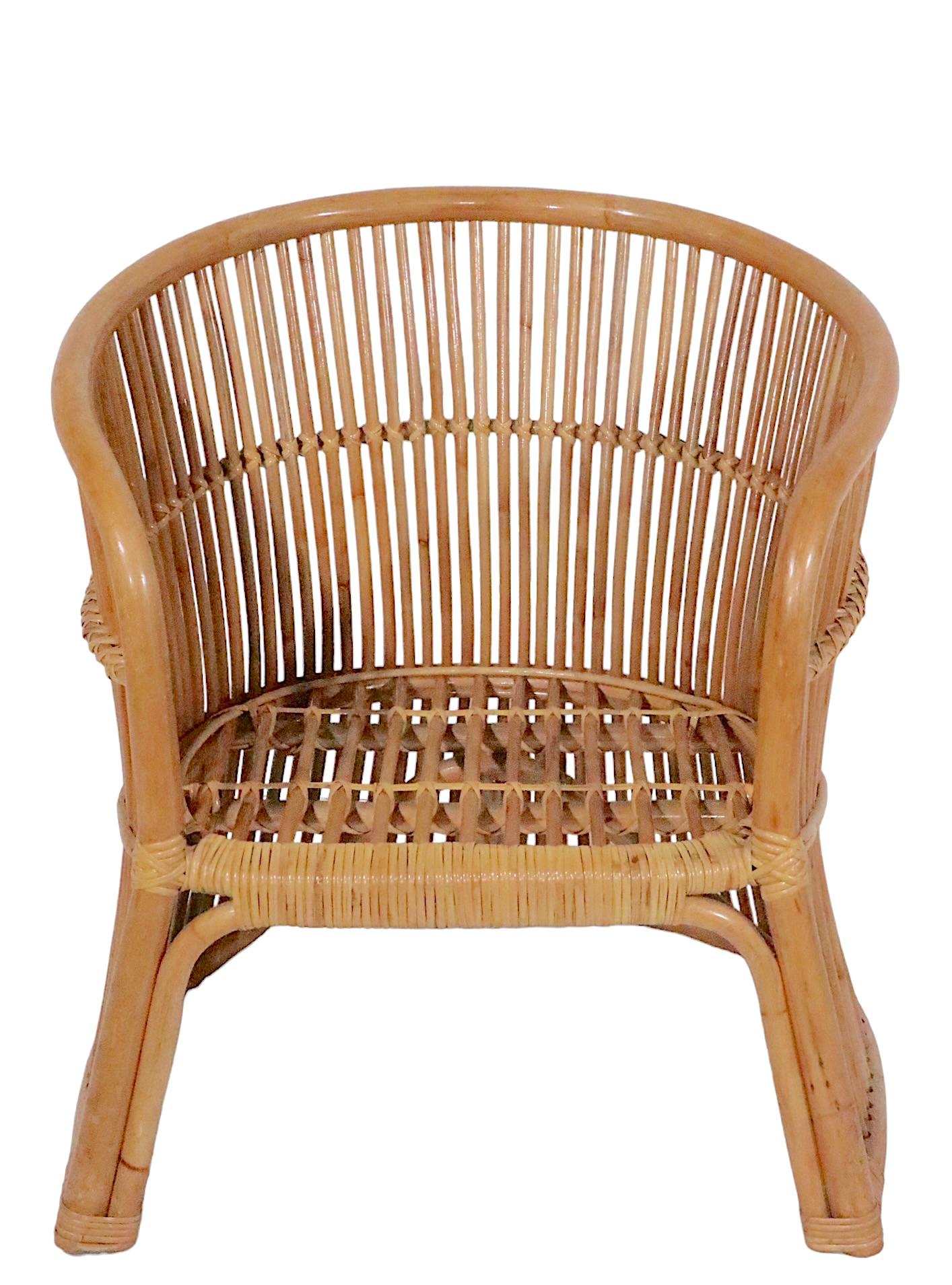 Modernist Bamboo Reed Tub Chair  In Good Condition For Sale In New York, NY