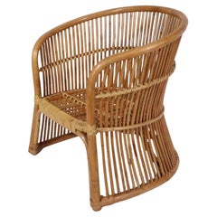 Vintage Modernist Bamboo Reed Tub Chair 