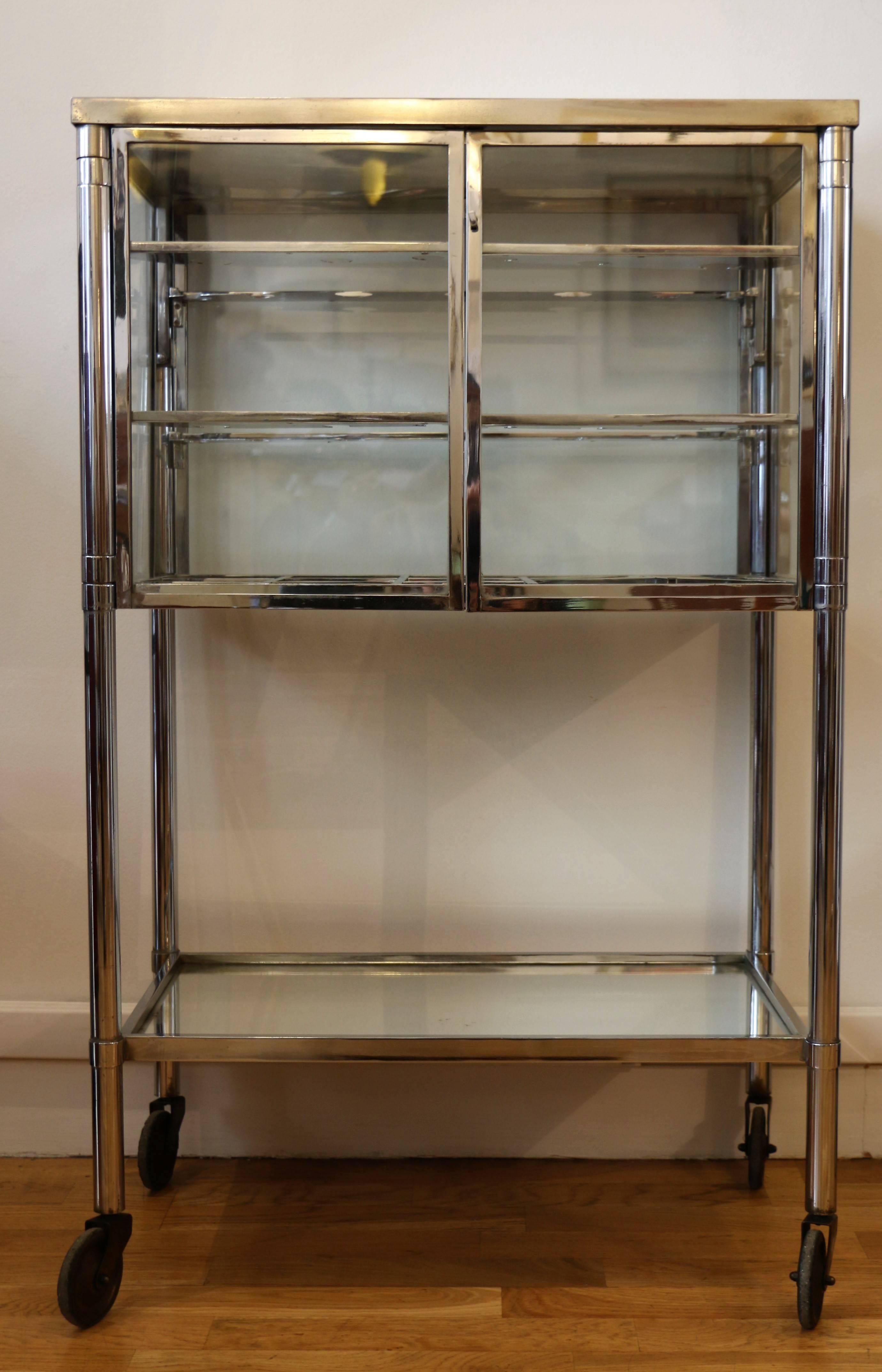 French Modernist Bar Cart by Jacques Adnet, Art Deco, France, circa 1930