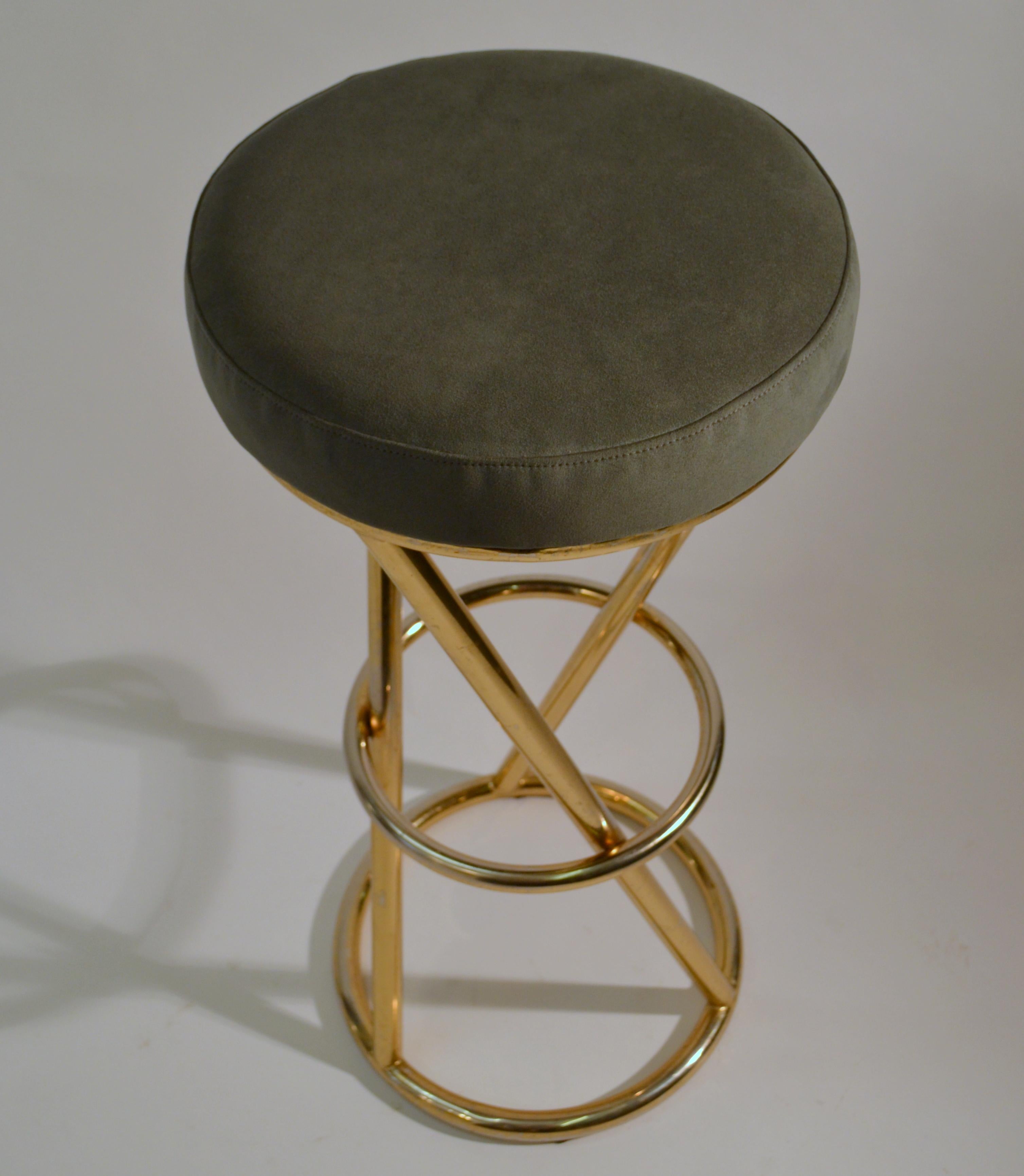 Modernist Bar Stools by Pierre Chareau in Tubular Brass or Chrome 11