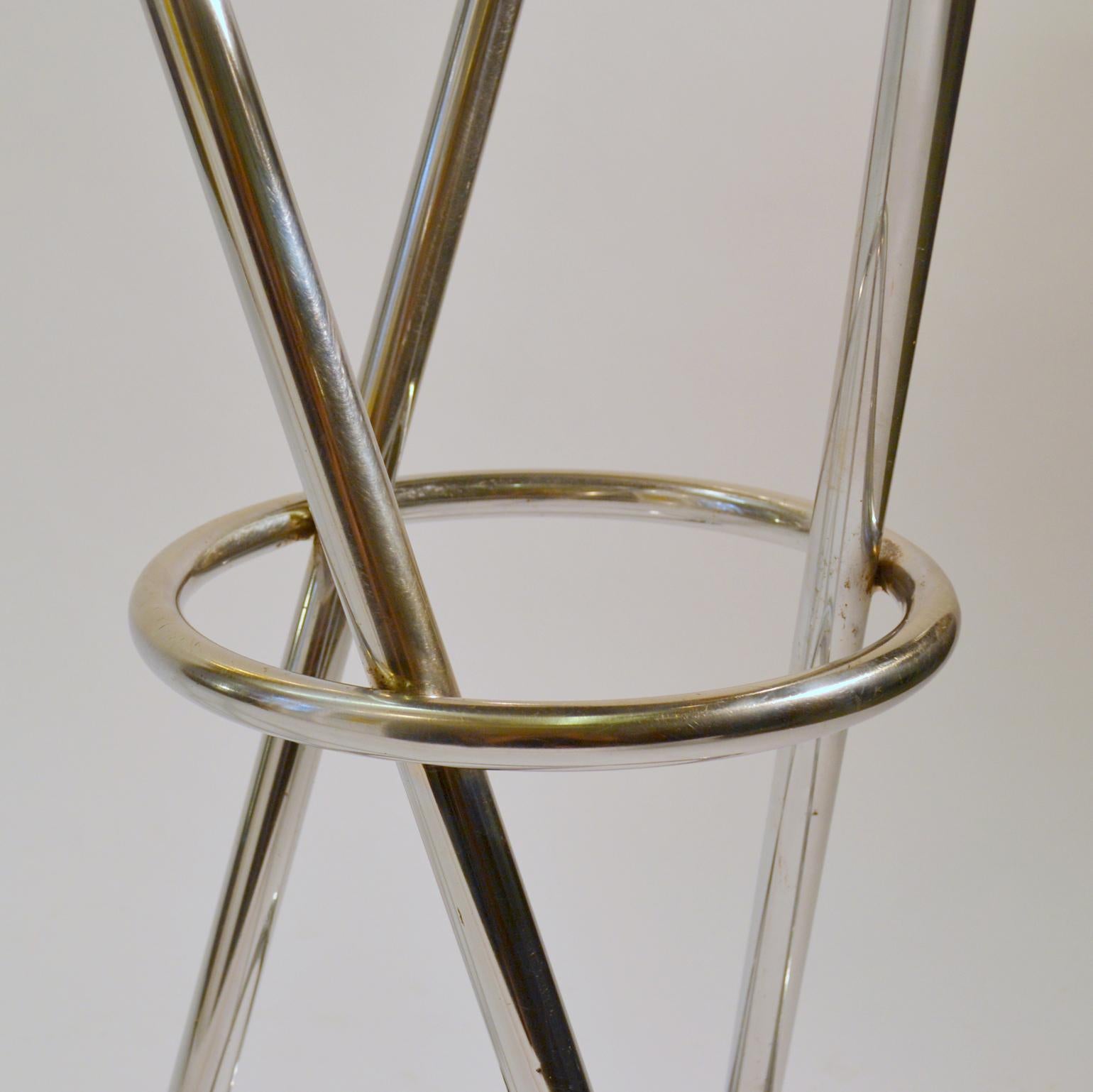 Modernist Bar Stools by Pierre Chareau in Tubular Brass or Chrome 4